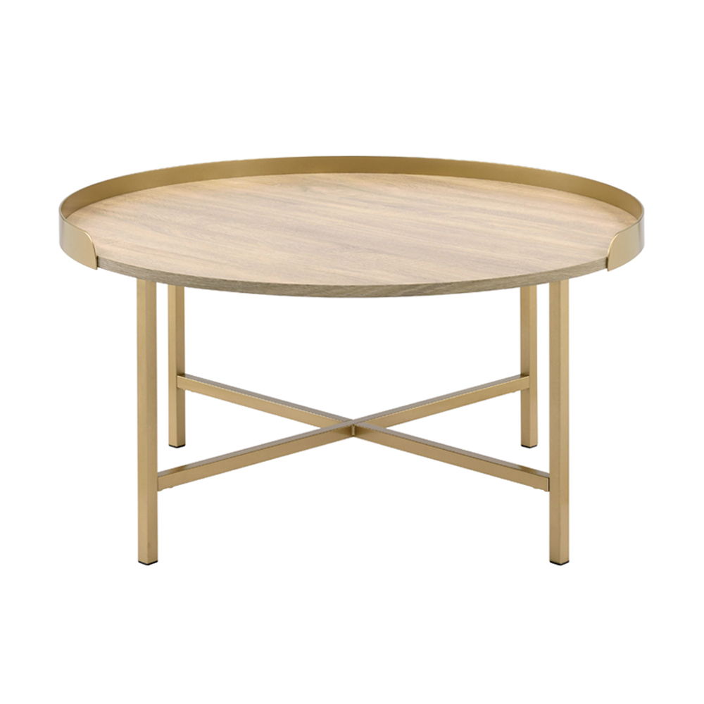 Mithea - Coffee Table - Oak & Gold, gold, view 6