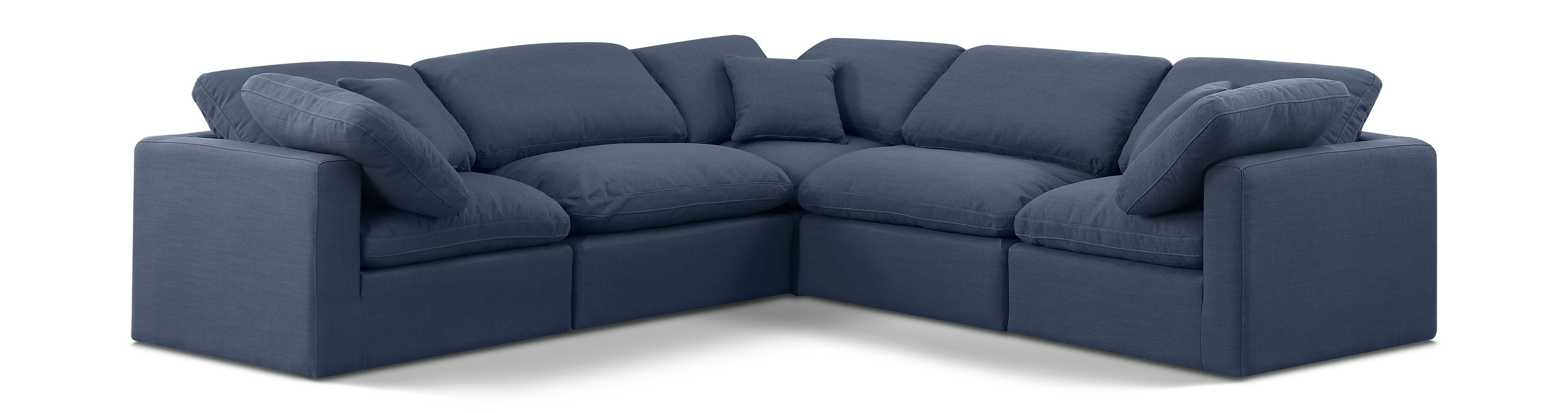 Indulge - Linen 5 Piece Modular Corner Sectional - Navy