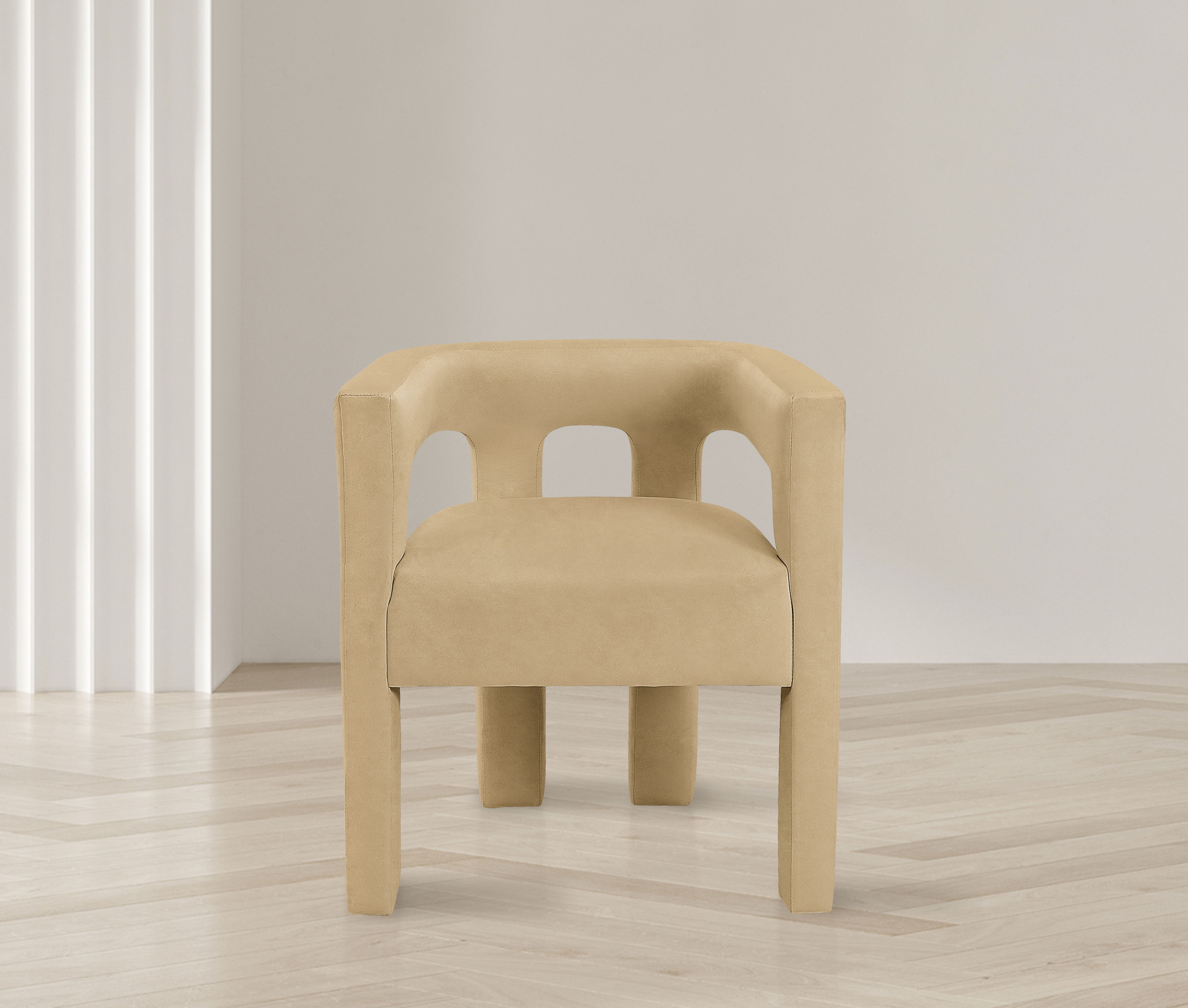 Athena - Velvet Dining Chair - Camel