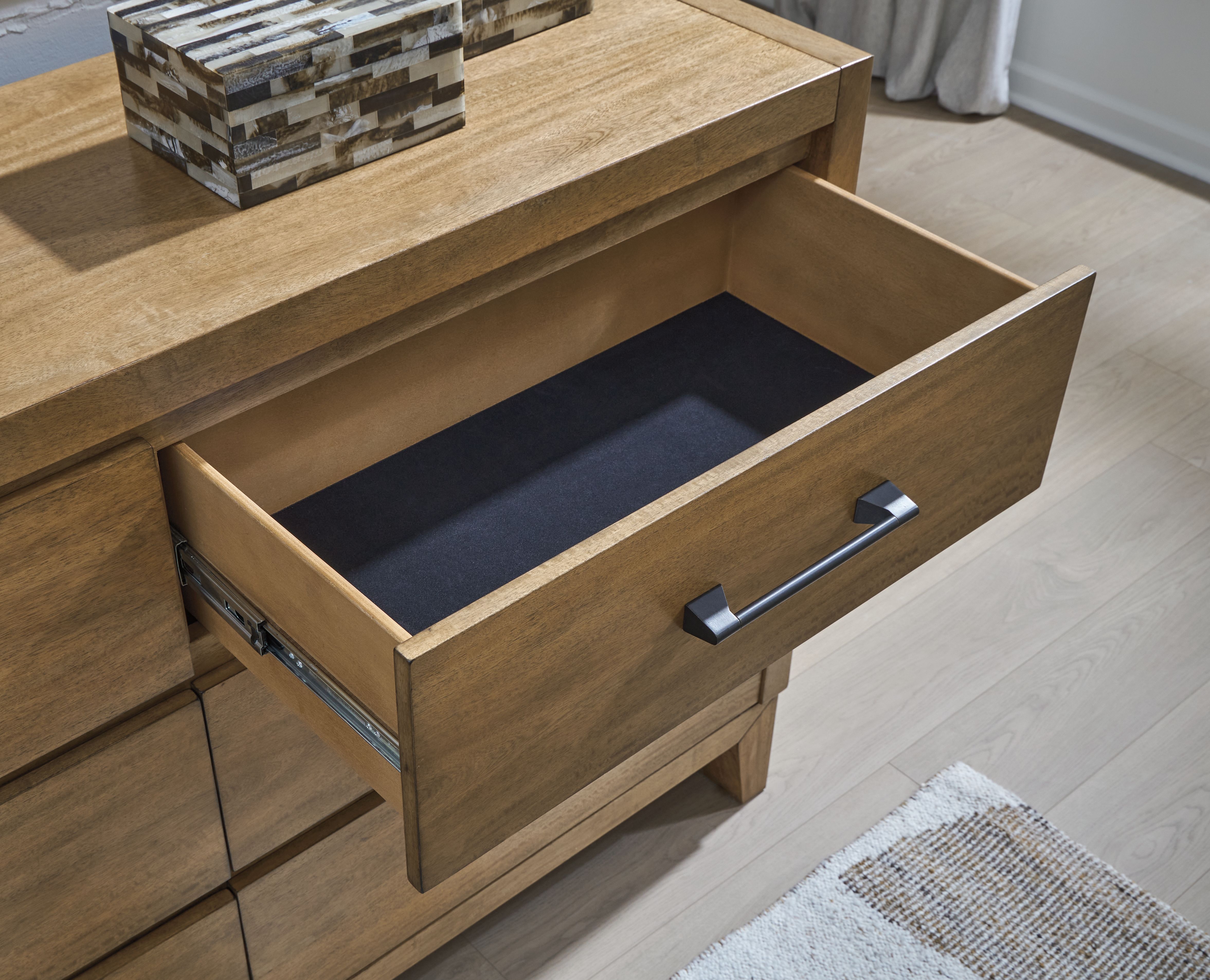 Ashley Furniture Sherbana - Dresser And Mirror - Light Brown - Image 4