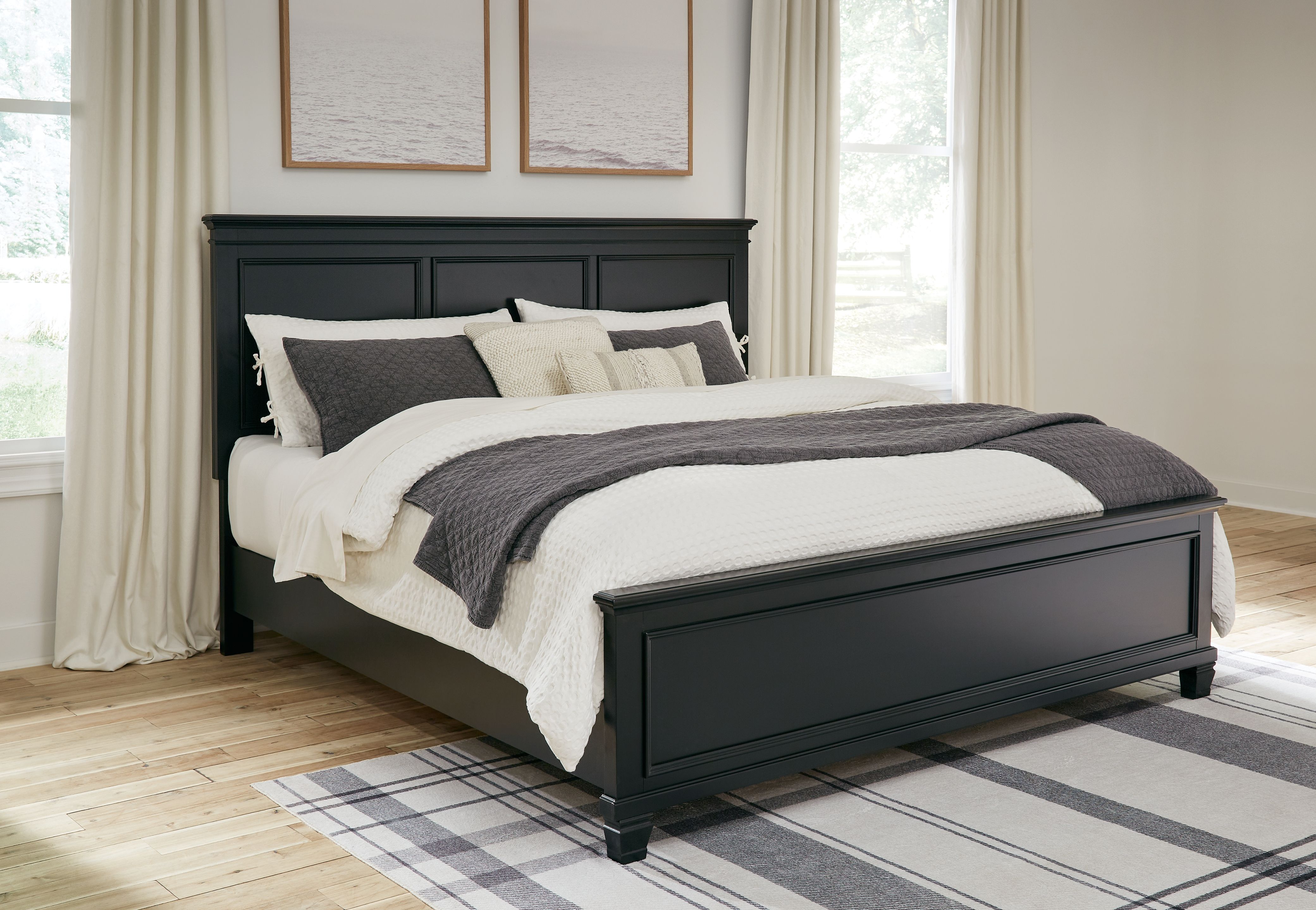 Lanolee - King Panel Bed - Black