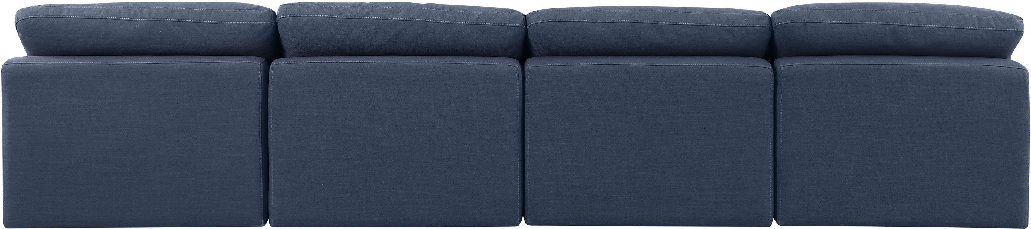 Indulge - Linen 4 Piece Modular Armless Sofa - Navy