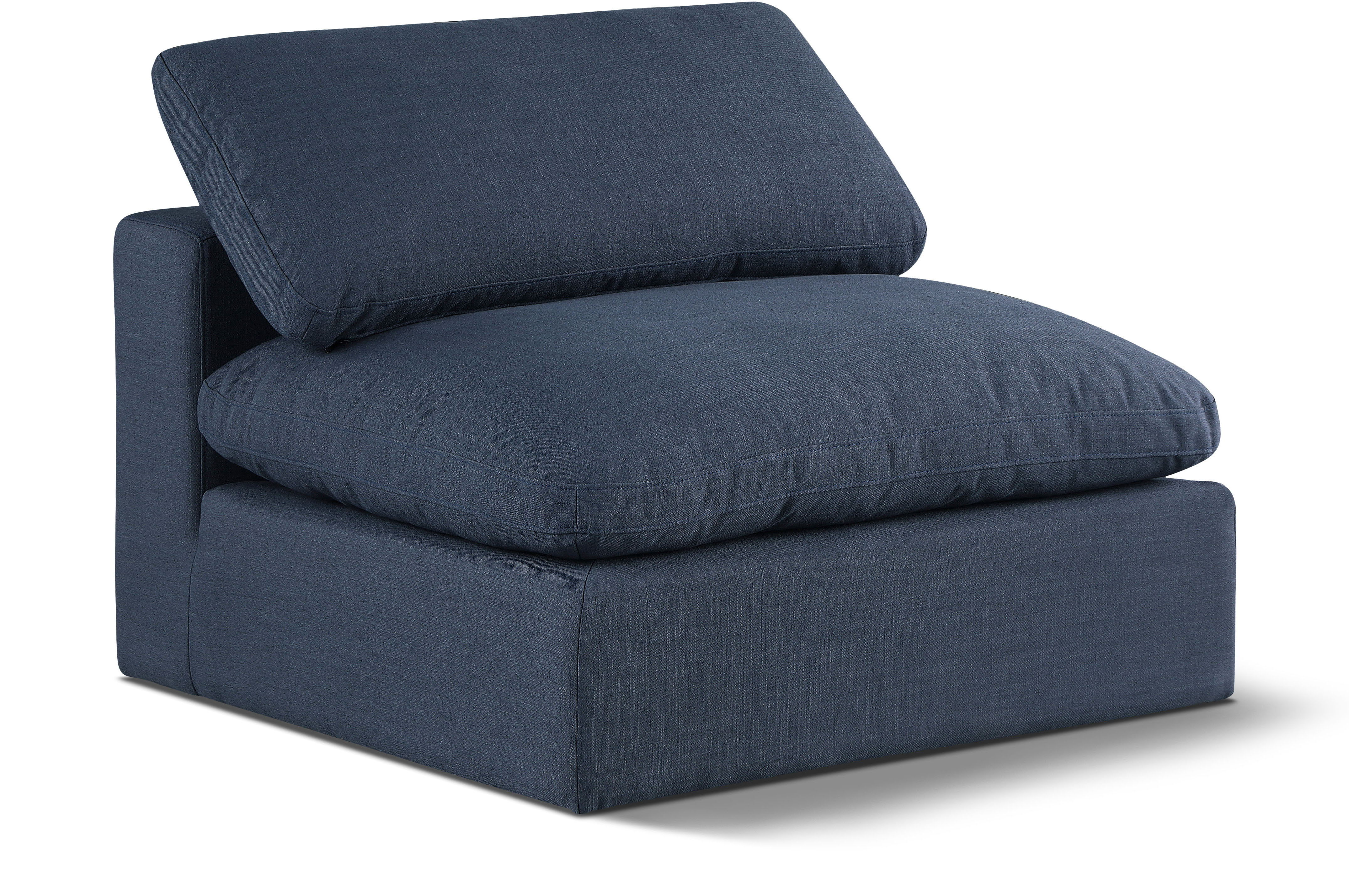 Comfy - Linen Armless Chair - Navy