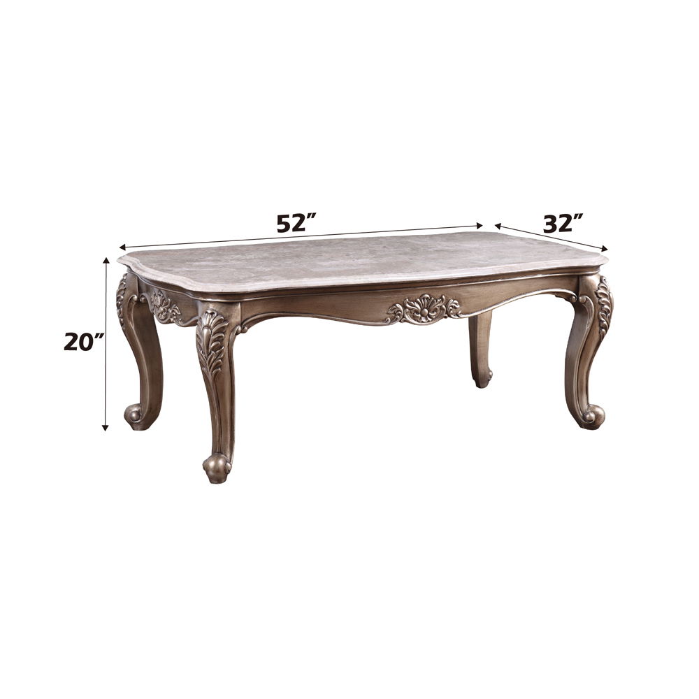 Jayceon - Coffee Table - Marble Top & Champagne, beige, view 3