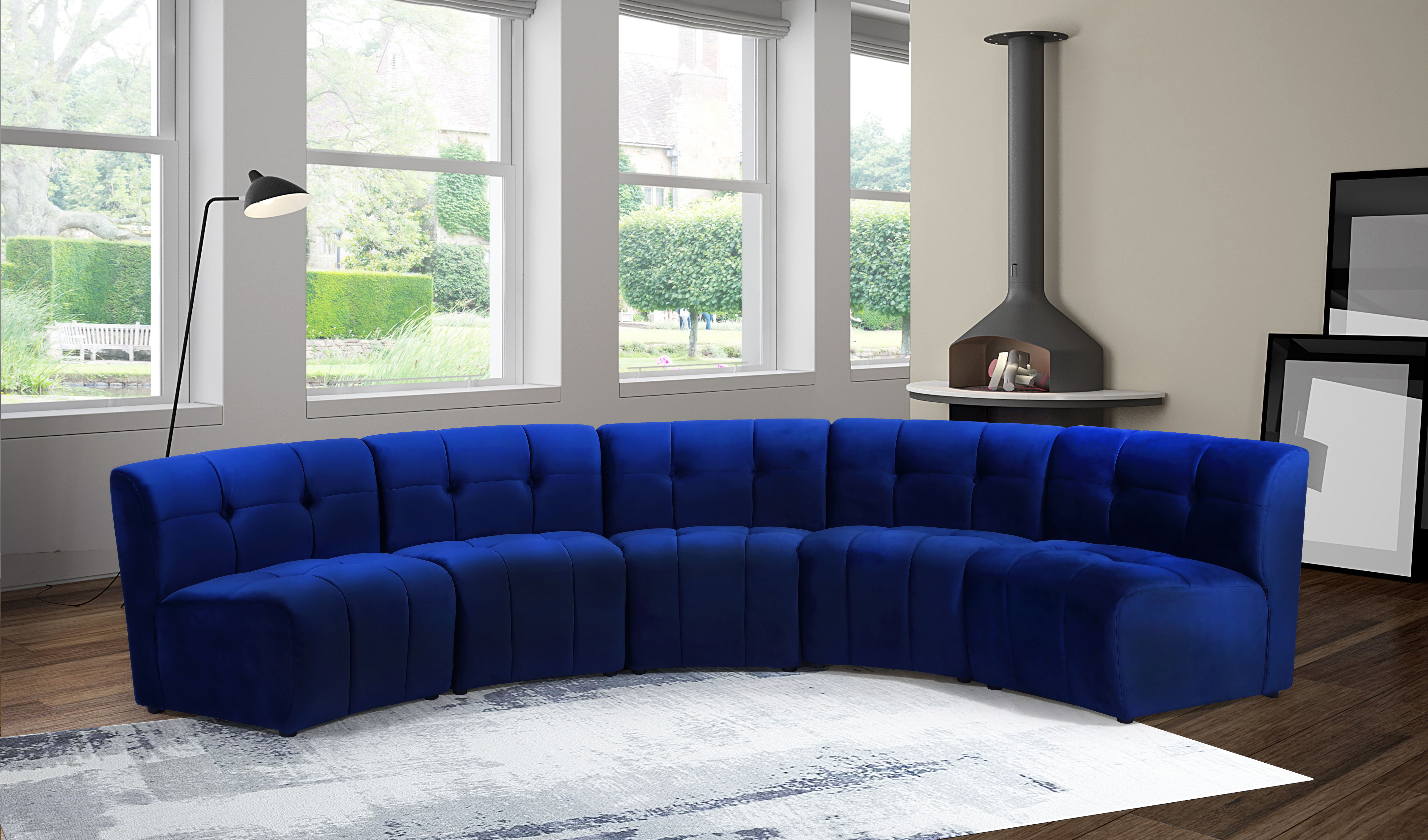 Limitless - 5 Piece Modular Sectional - Navy