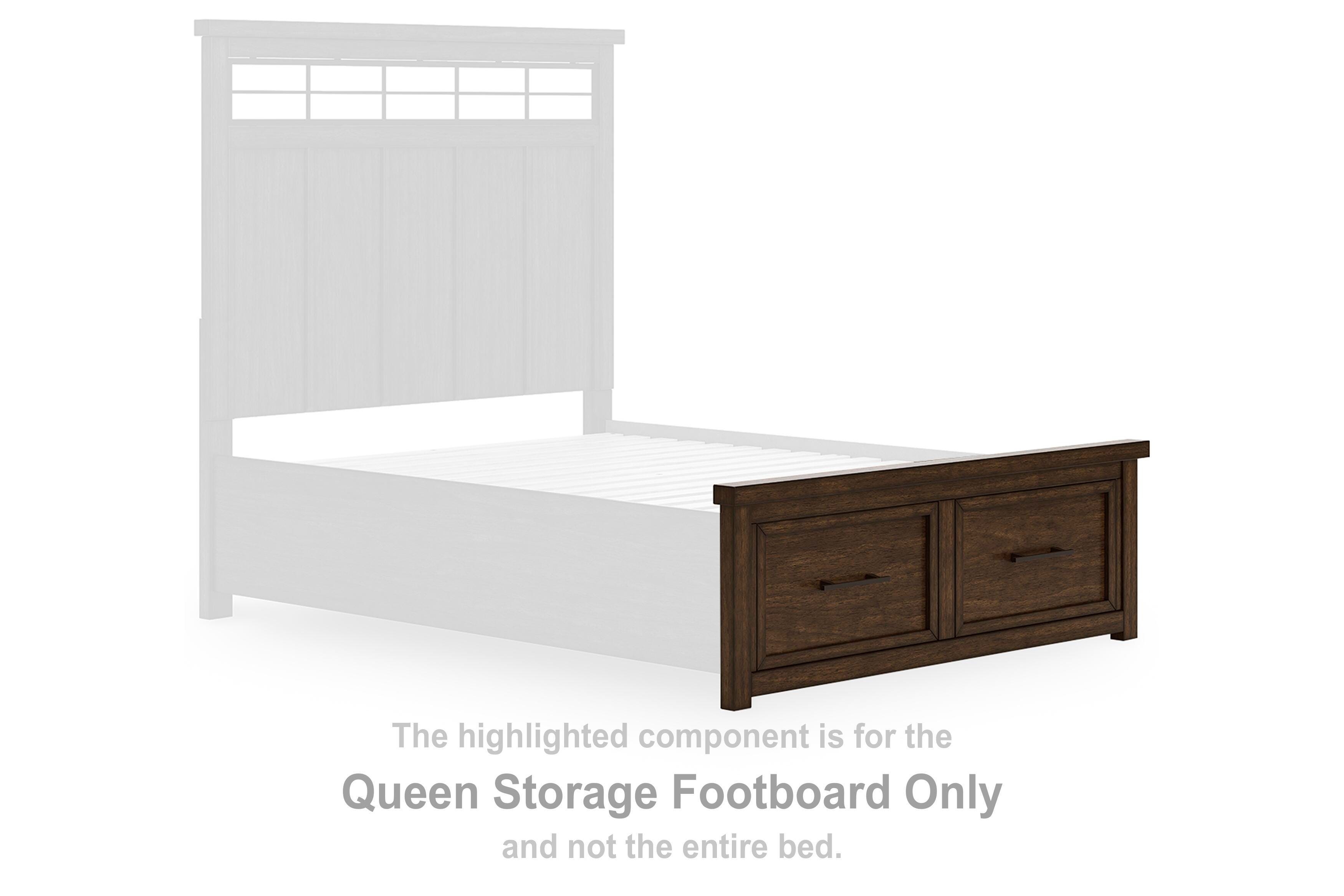 Taffenbrook – Queen Storage Footboard – Medium Brown
