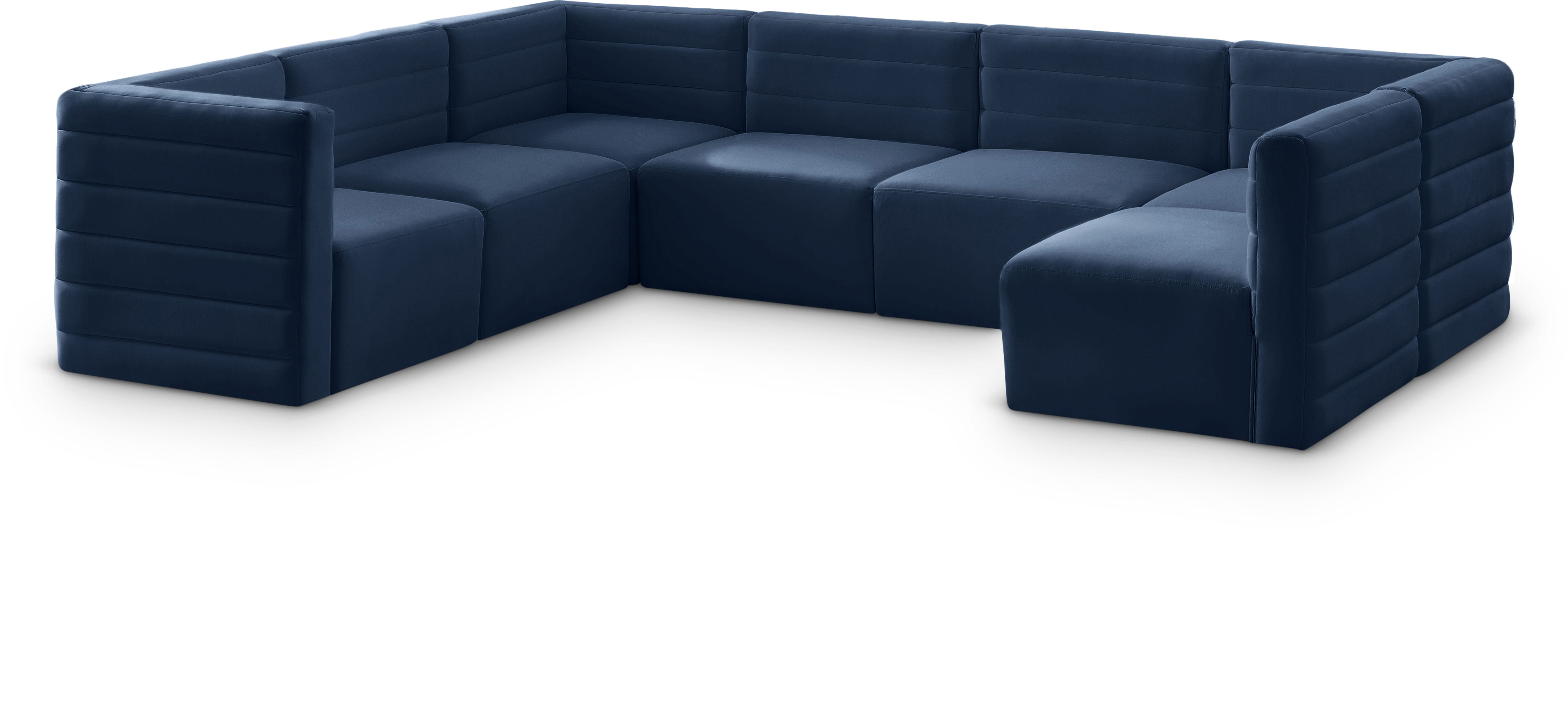 Quincy - 7 Piece Modular Sectional - Navy