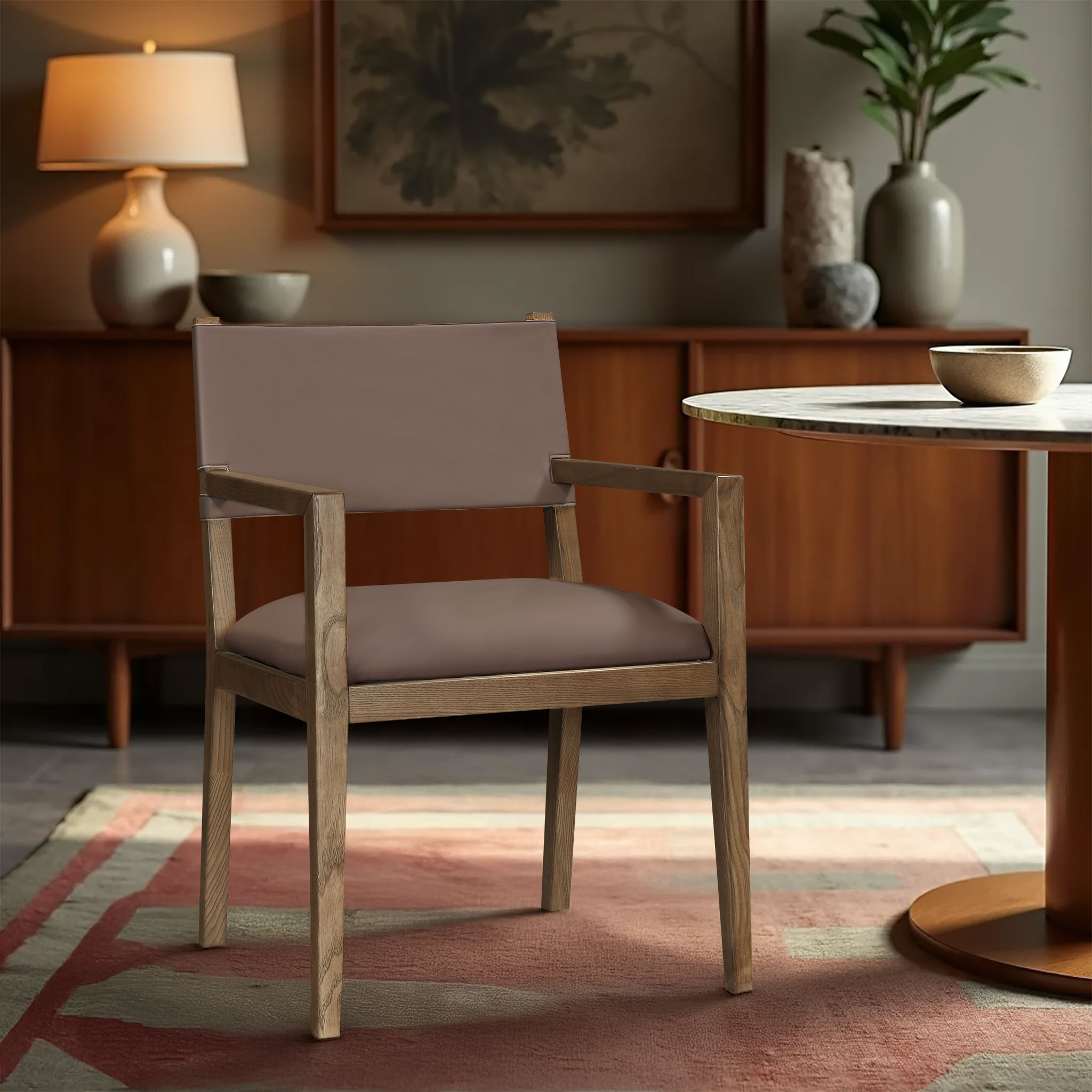 Avon - Dining Arm Chair - Brown