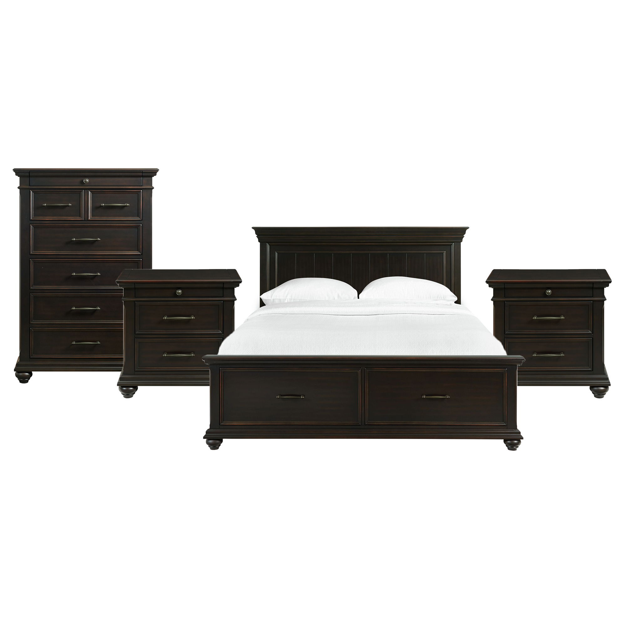 King · 4 Pc · Bedroom Set With 2 Nightstands & Chest