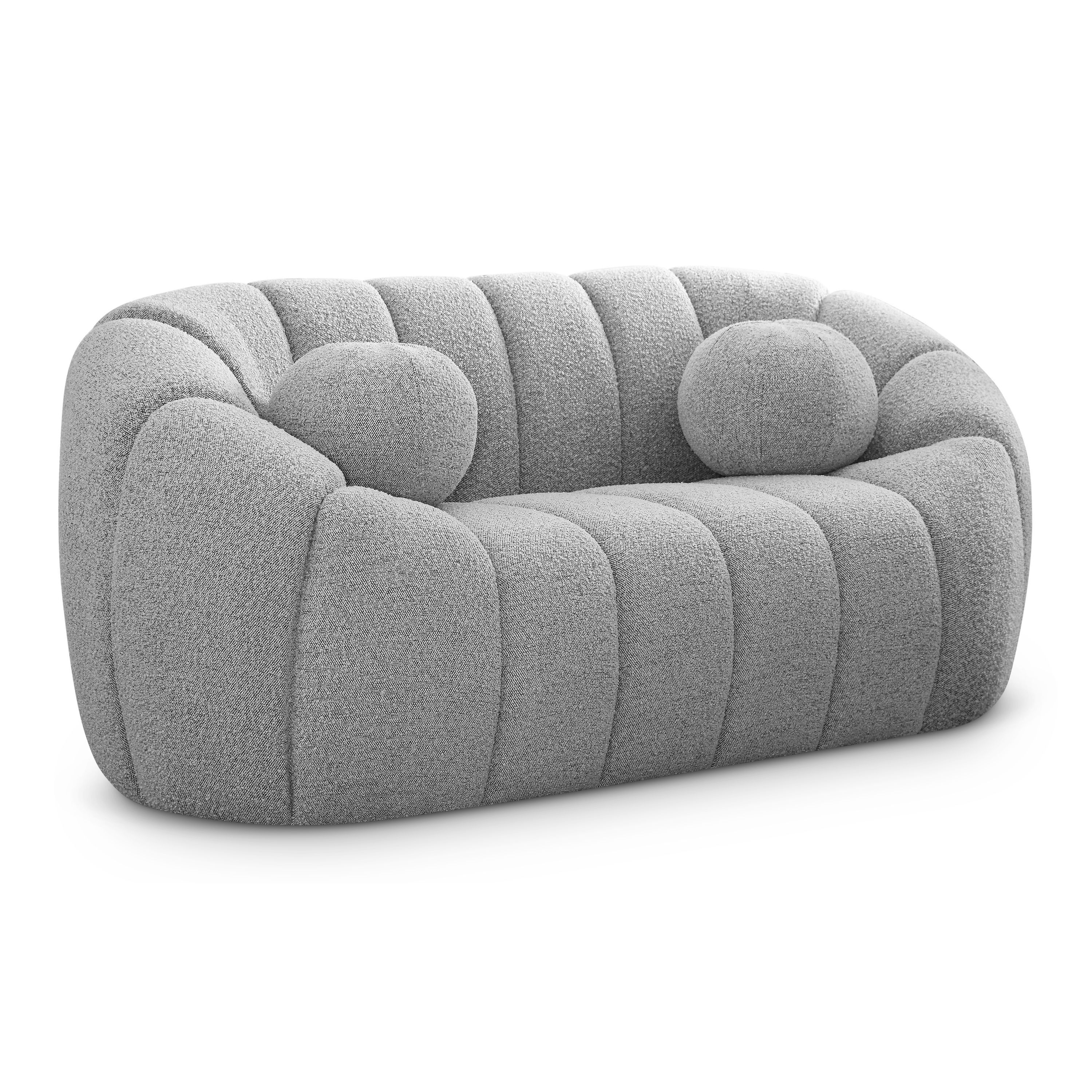 Elijah - Boucle Loveseat - Gray