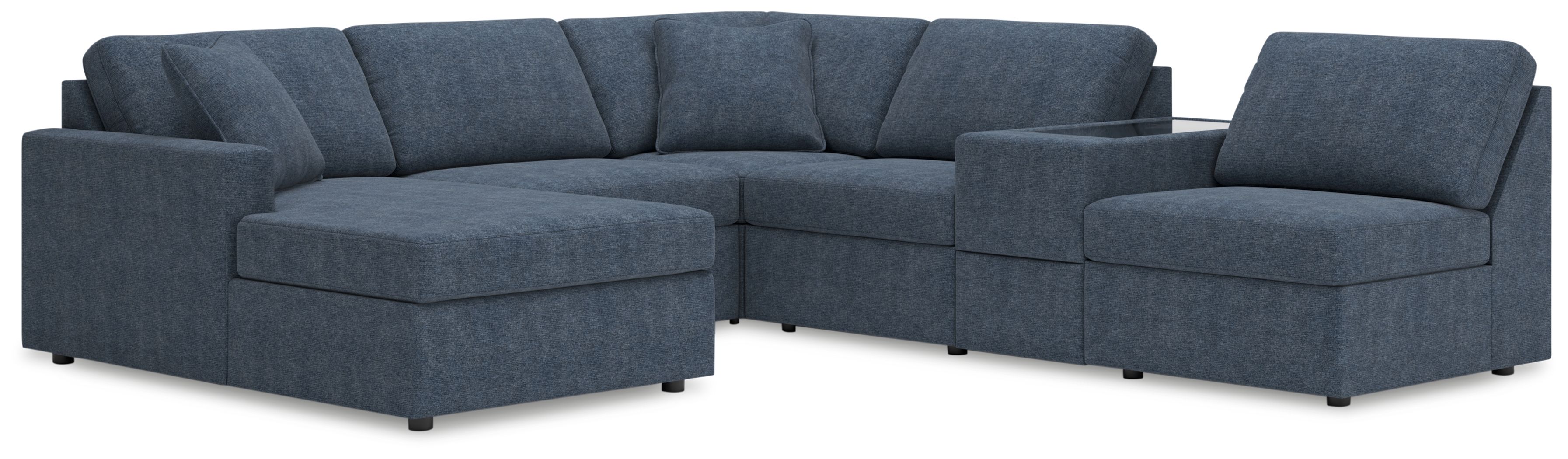 6 Pc · Sectional With Laf Corner Chaise And Storage Console