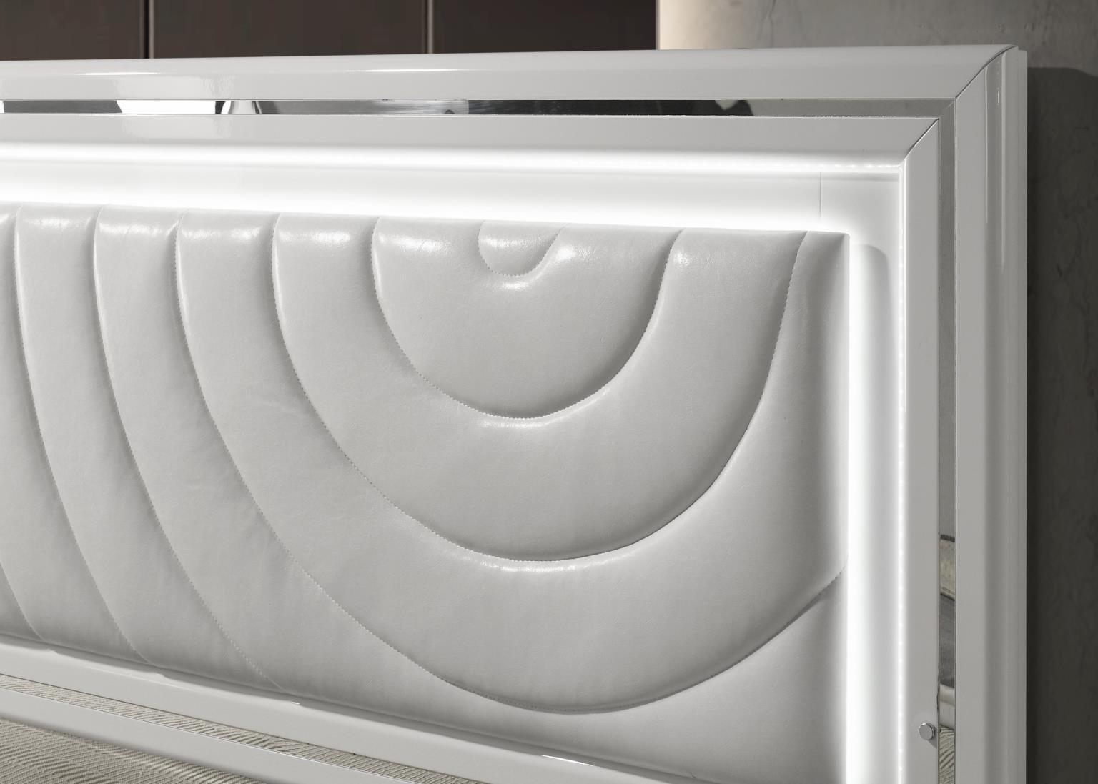 B119 - LED Queen Bed - White