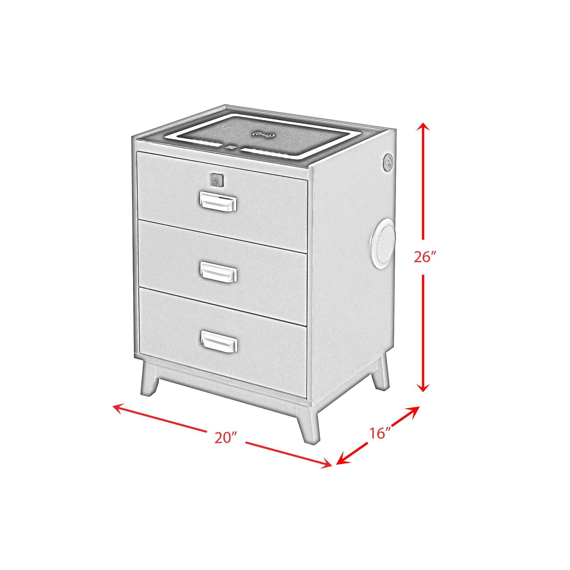 Rio - Nightstand With Electronic Features - Blue