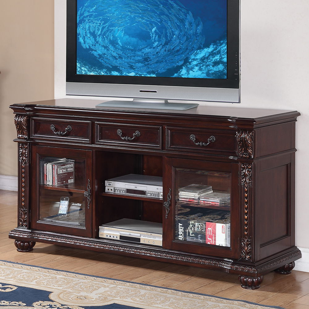 Anondale - TV Stand - Cherry, dark brown