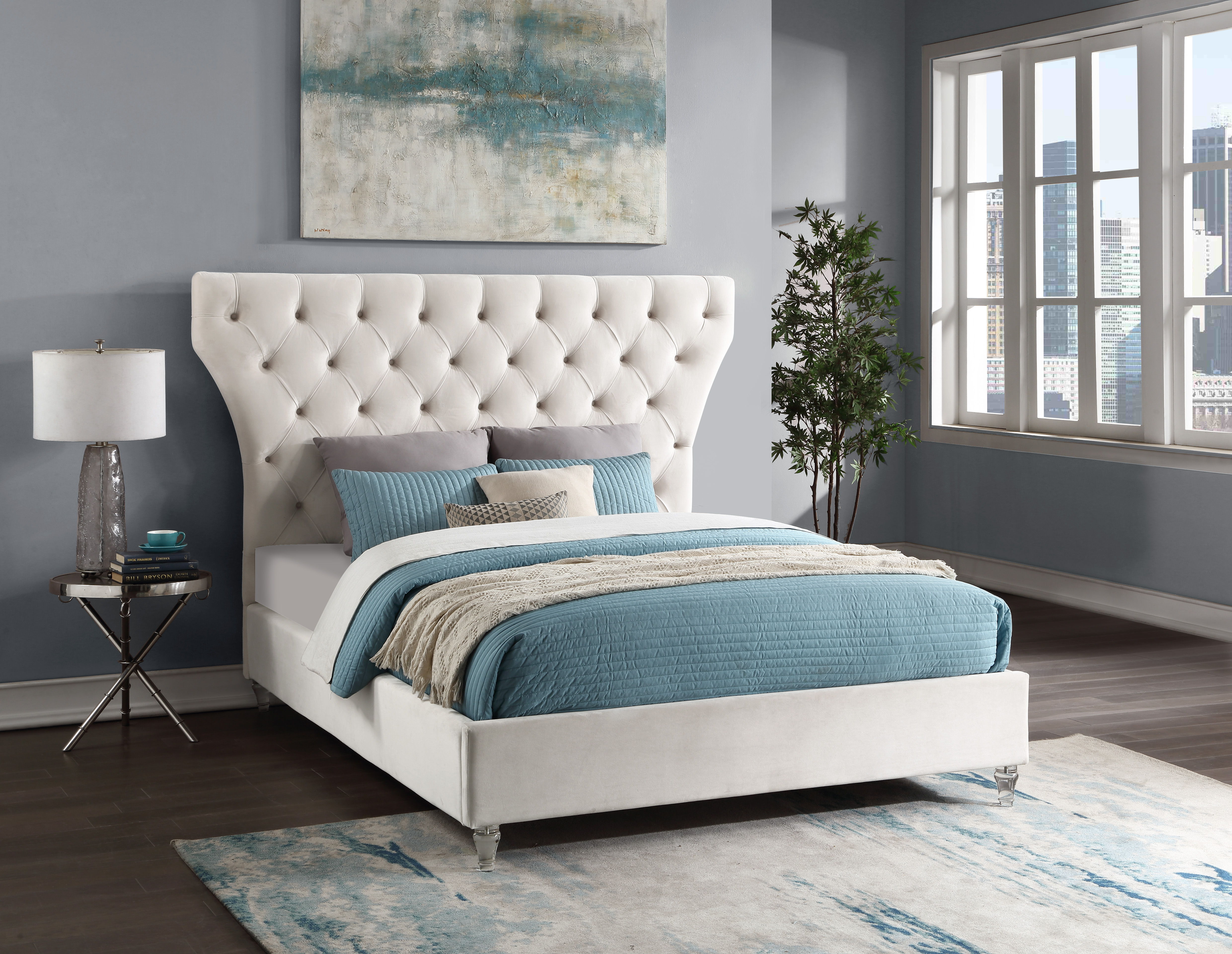 Kira - Queen Bed - Cream