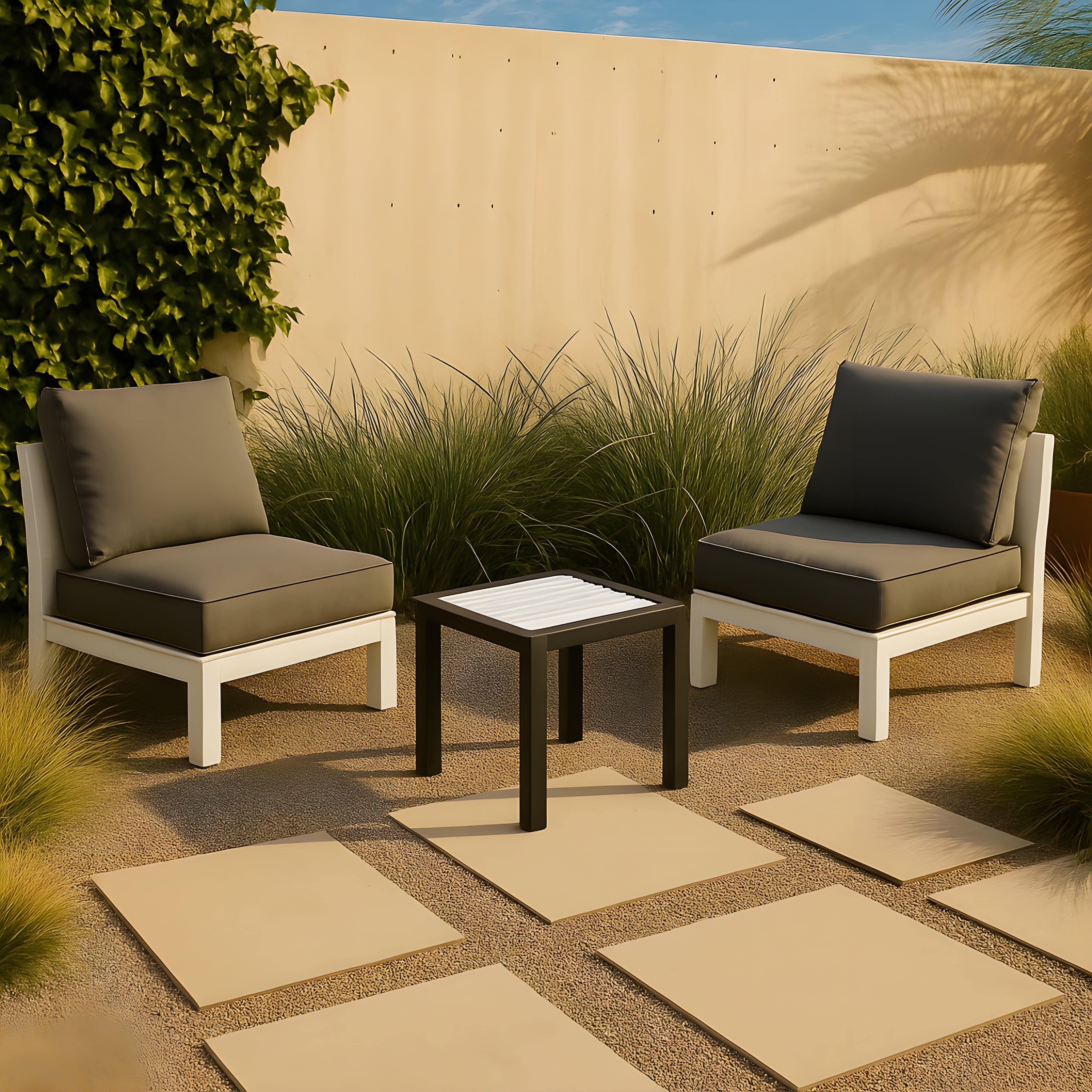 Nizuc - Outdoor Patio End Table - White