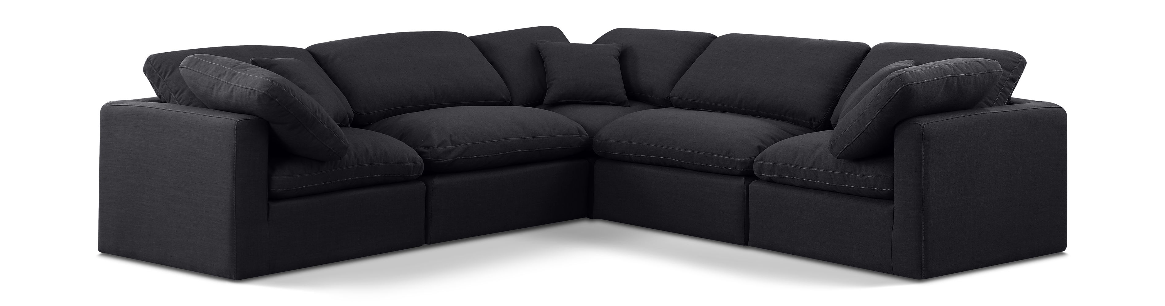 Indulge - Linen 5 Piece Modular Corner Sectional - Black