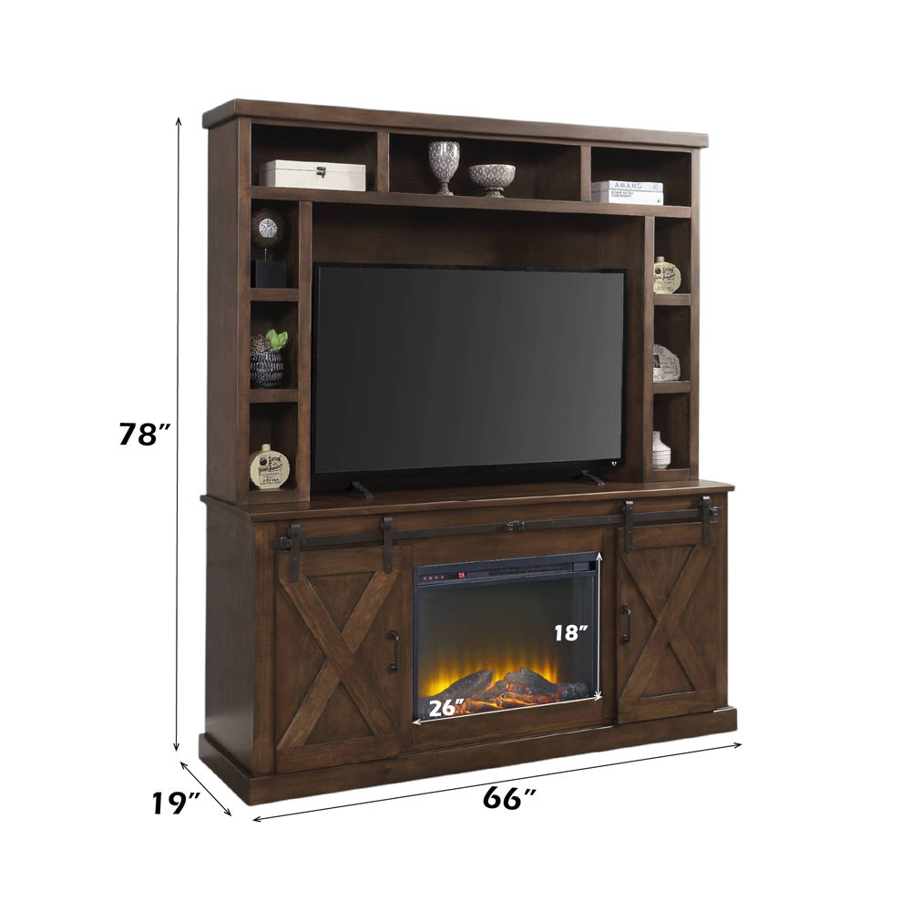 Aksel - Entertainment Center (Include 91617Fir) - Walnut, dark brown, view 5