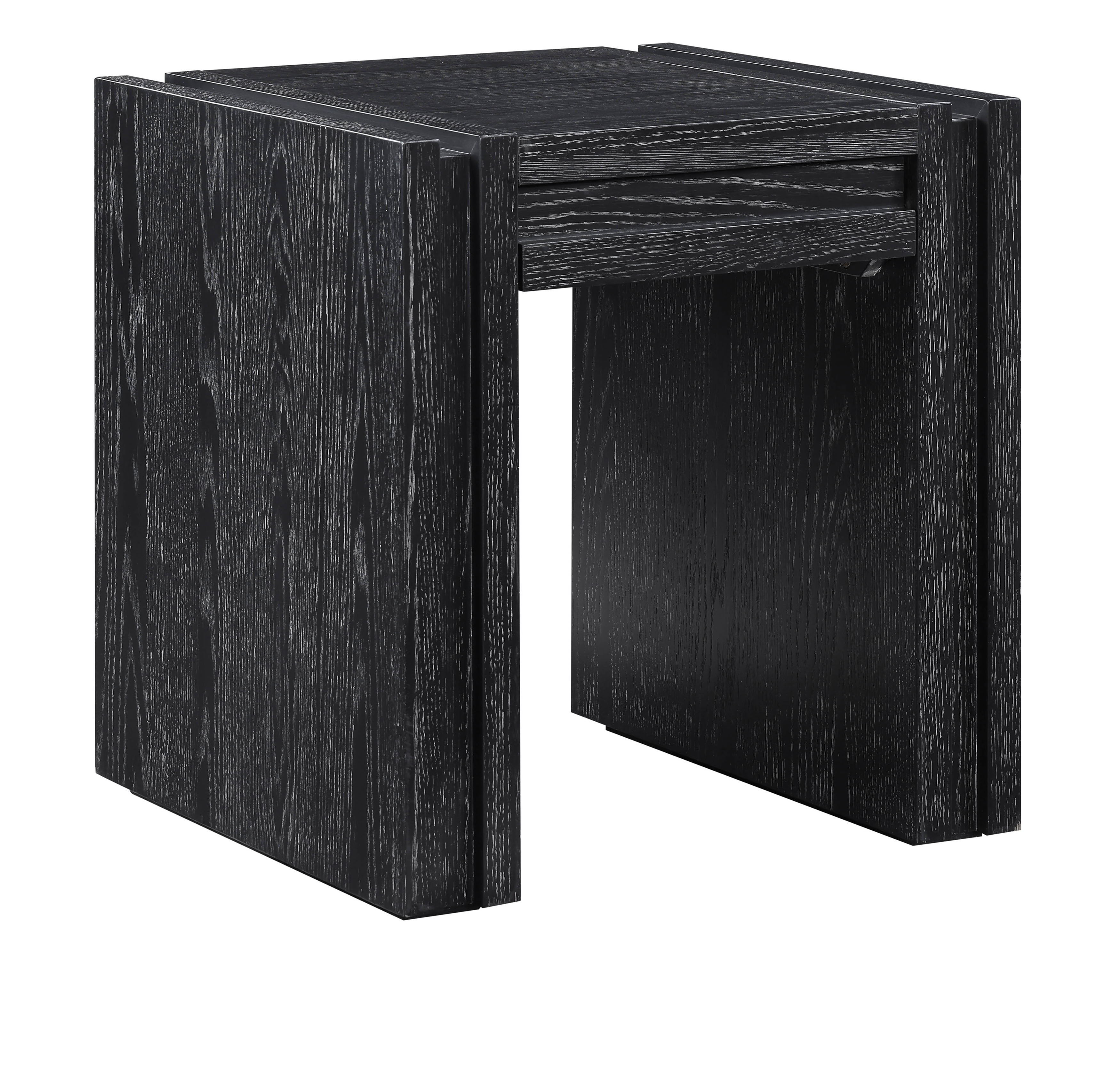 Stanton - Oak Veneer And Solid Wood End Table - Black