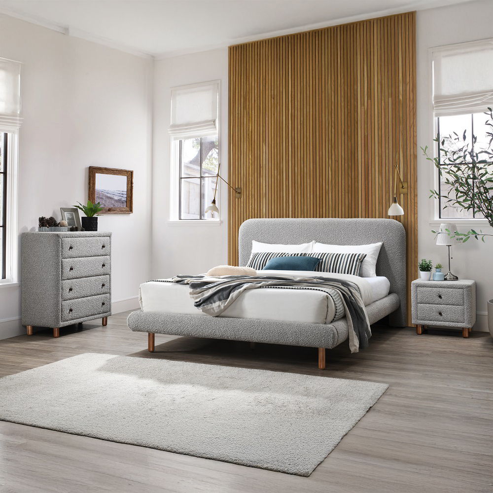 Cleo - Nightstand - Gray Boucle, gray, view 7