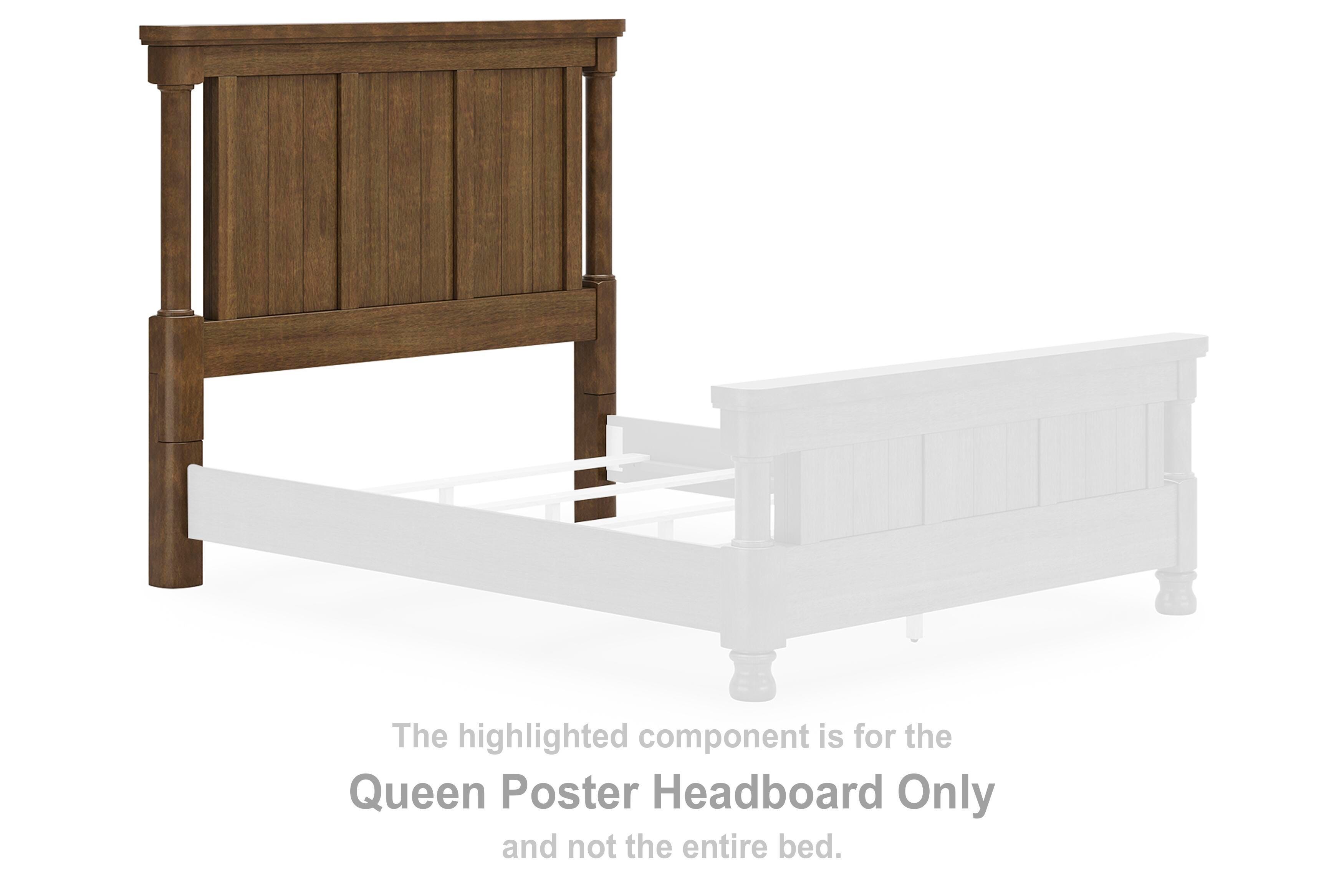 Rowlenstown – Queen Poster Headboard – Brown