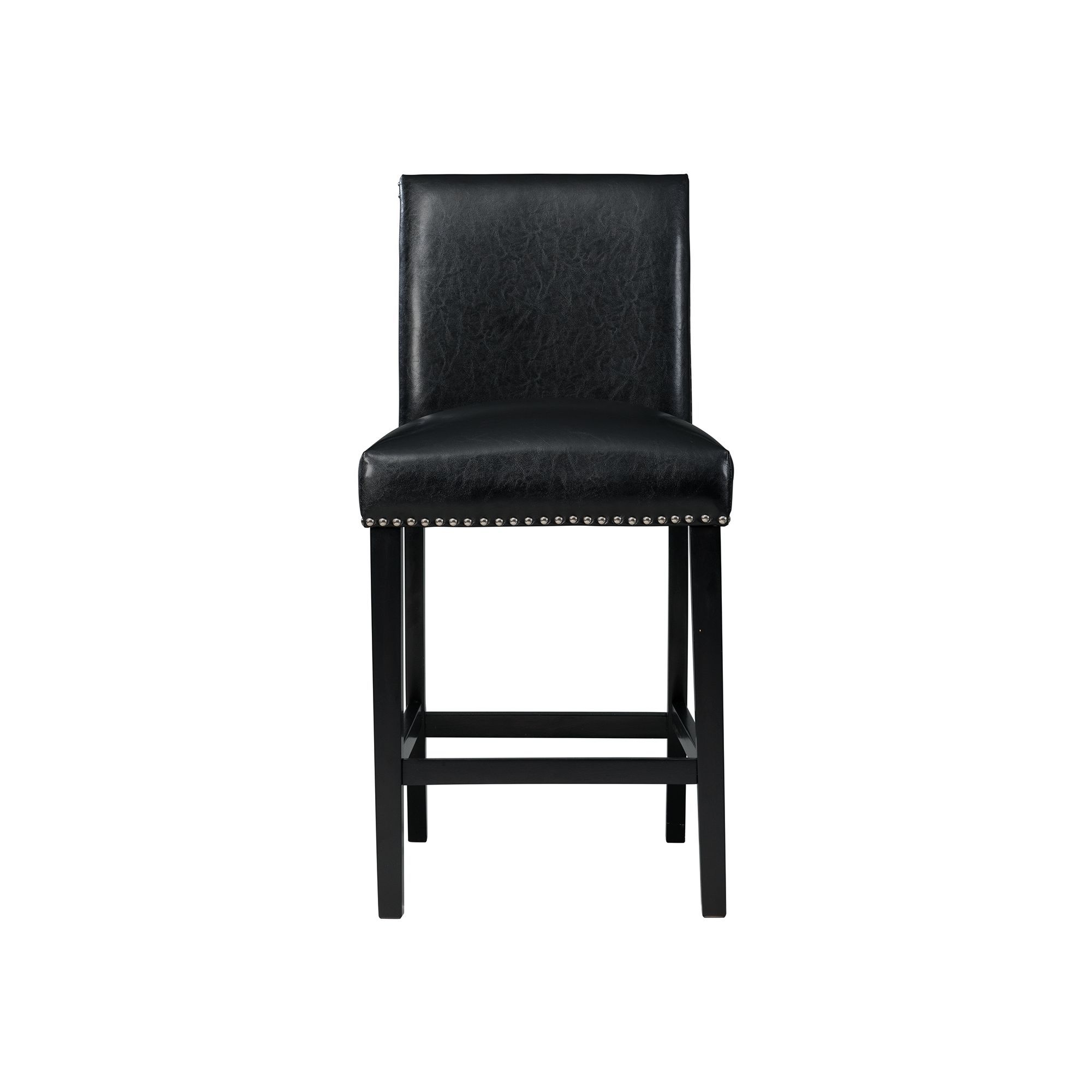 Meridian - Faux Leather Counter Height Side Chair (Set of 2) - Black