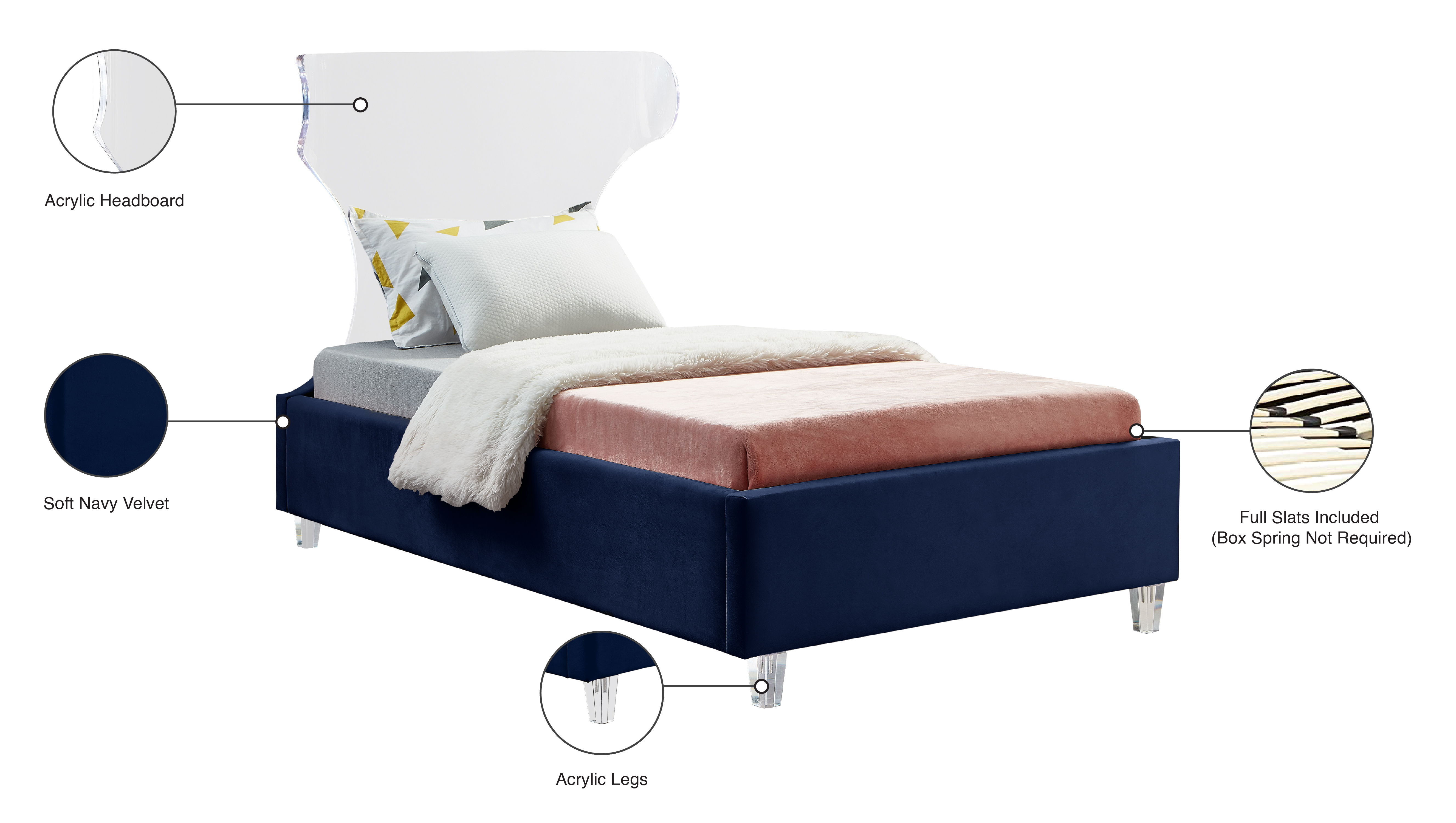 Ghost - Twin Bed - Navy