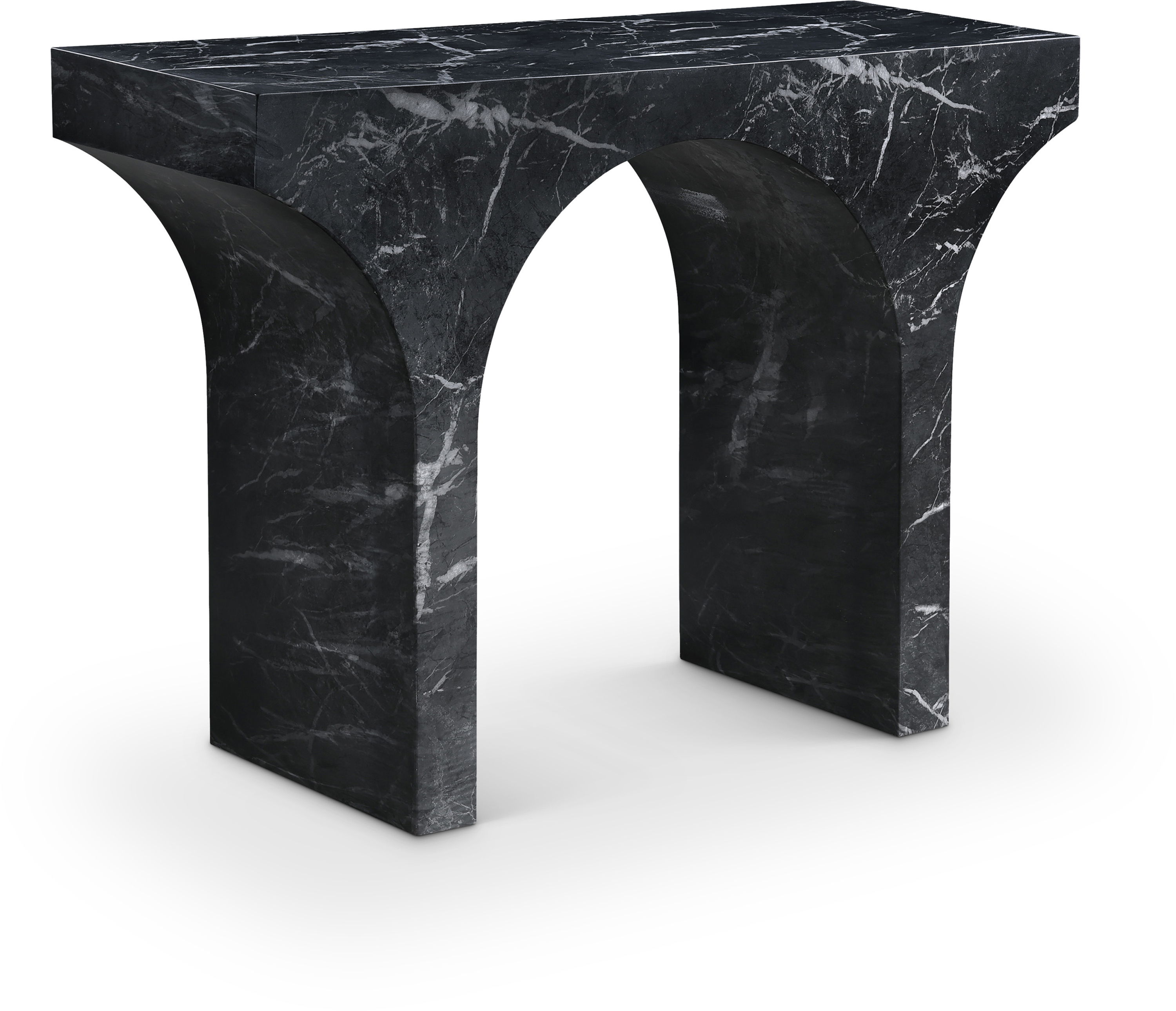 Pomezia - Marble Finish Console Table - Black