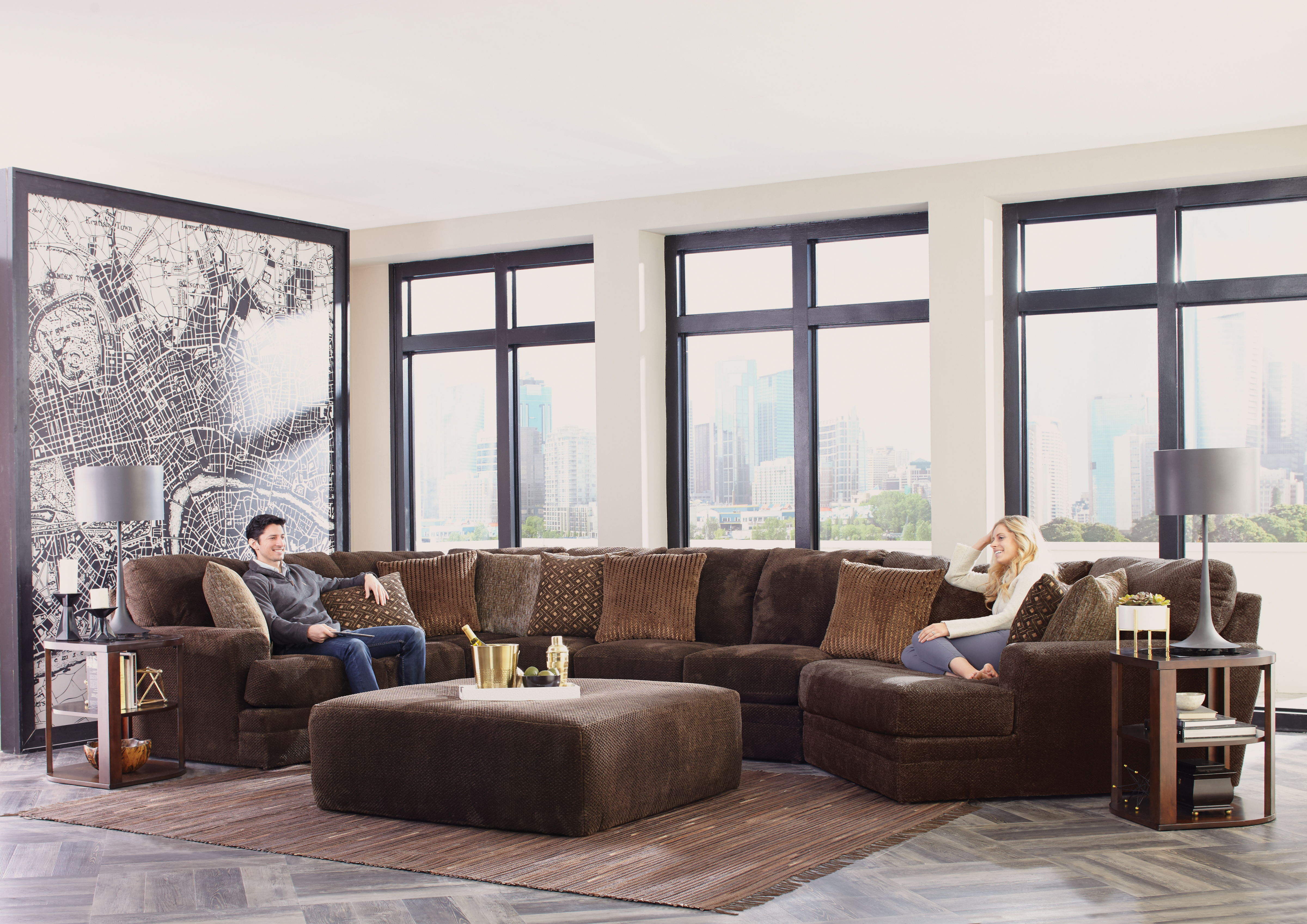 Mammoth Chocolate Living Room Sectional Image