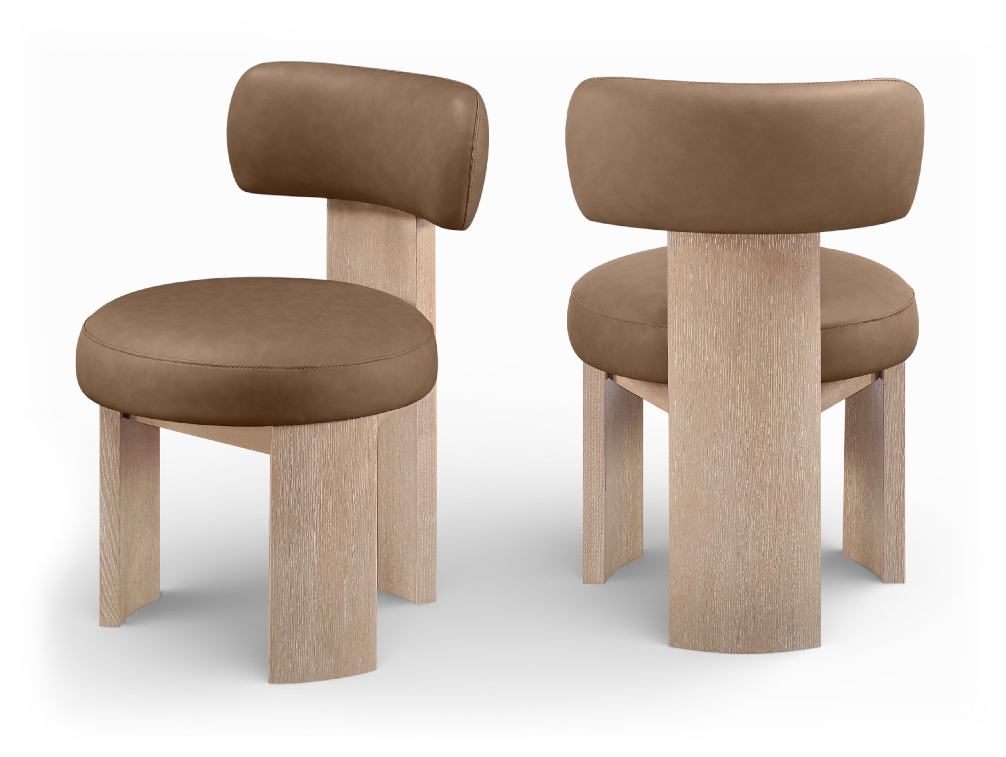 Atelier - Vegan Leather Upholstered Dining Chair (Set of 2) - Brown