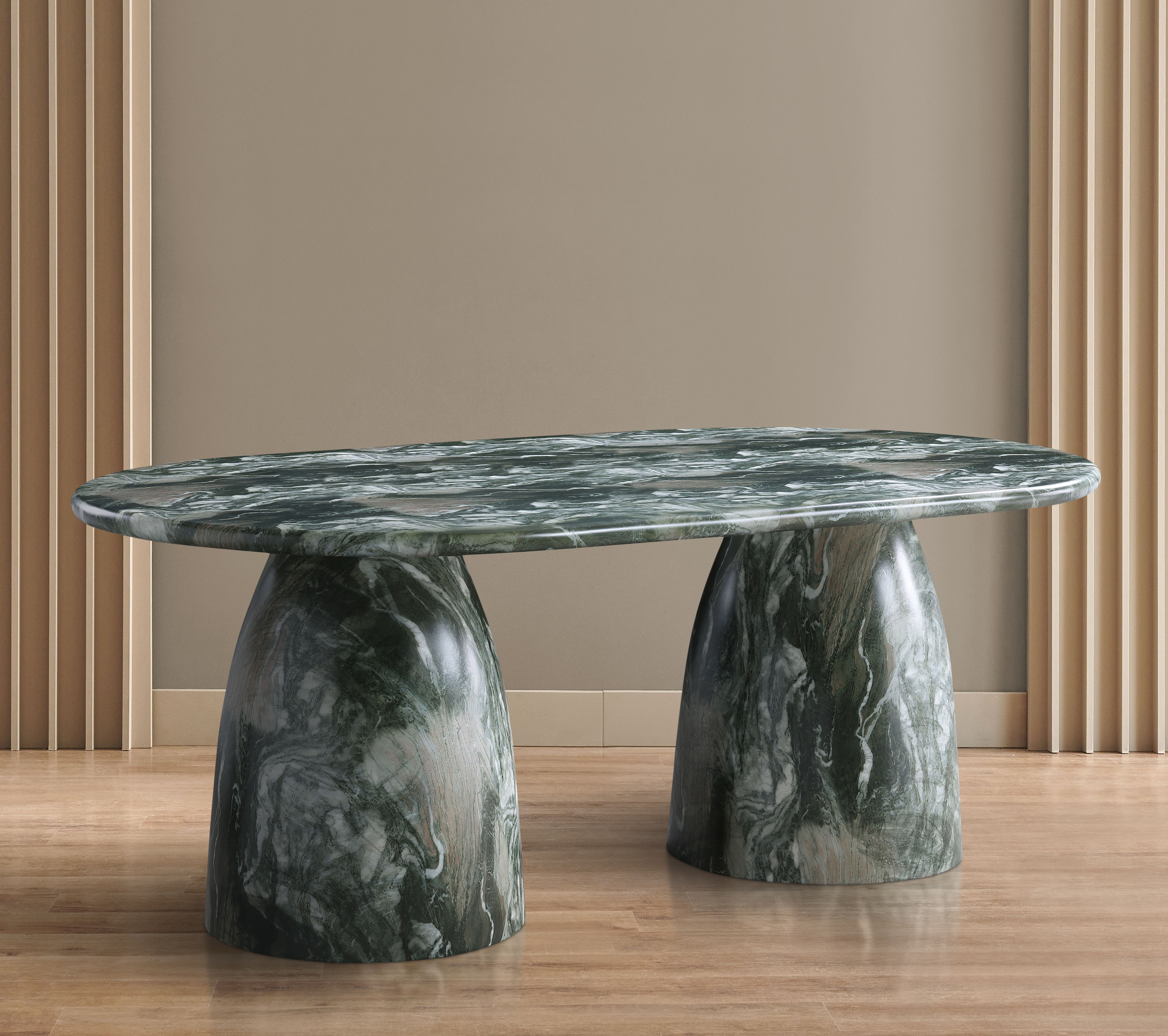 Cosenza - 78" Marble Finish Concrete Dining Table - Green