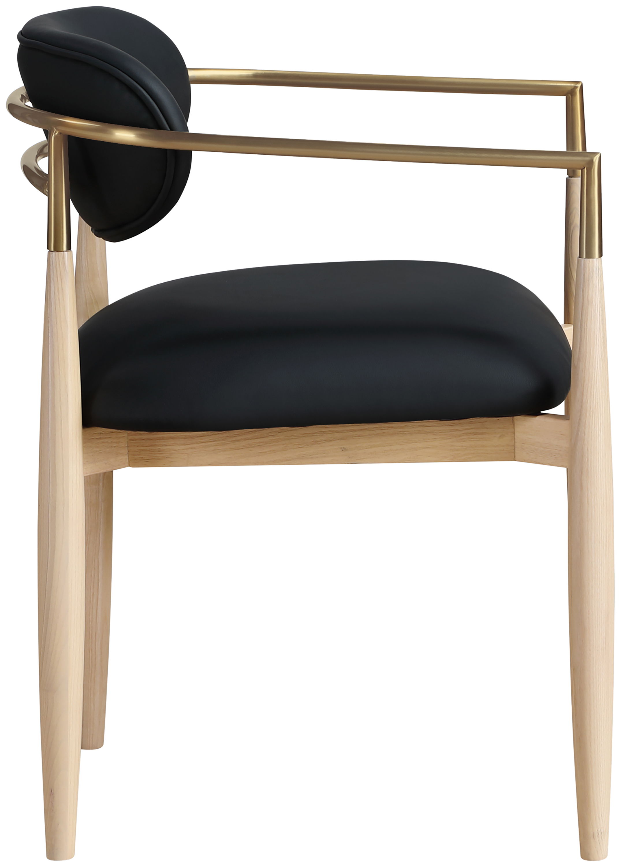 Riccio - Vegan Leather Dining Arm Chair (Set of 2) - Black