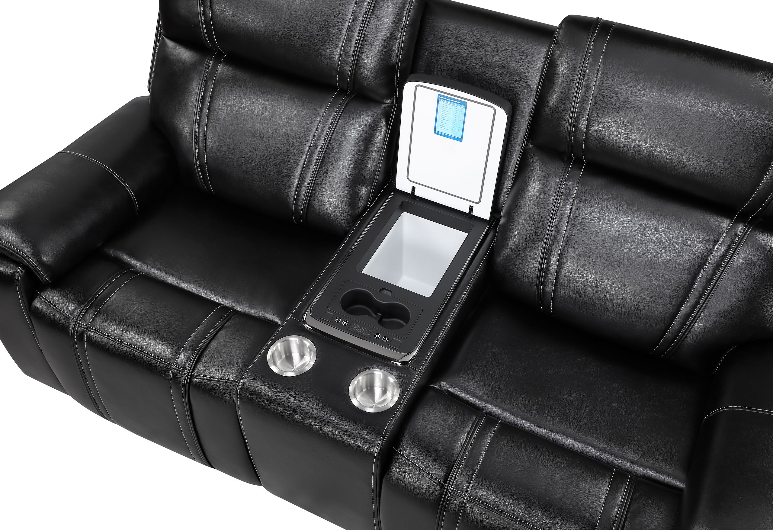 U8880 - Power Reclining Sofa / Power Console Reclining Loveseat - Black