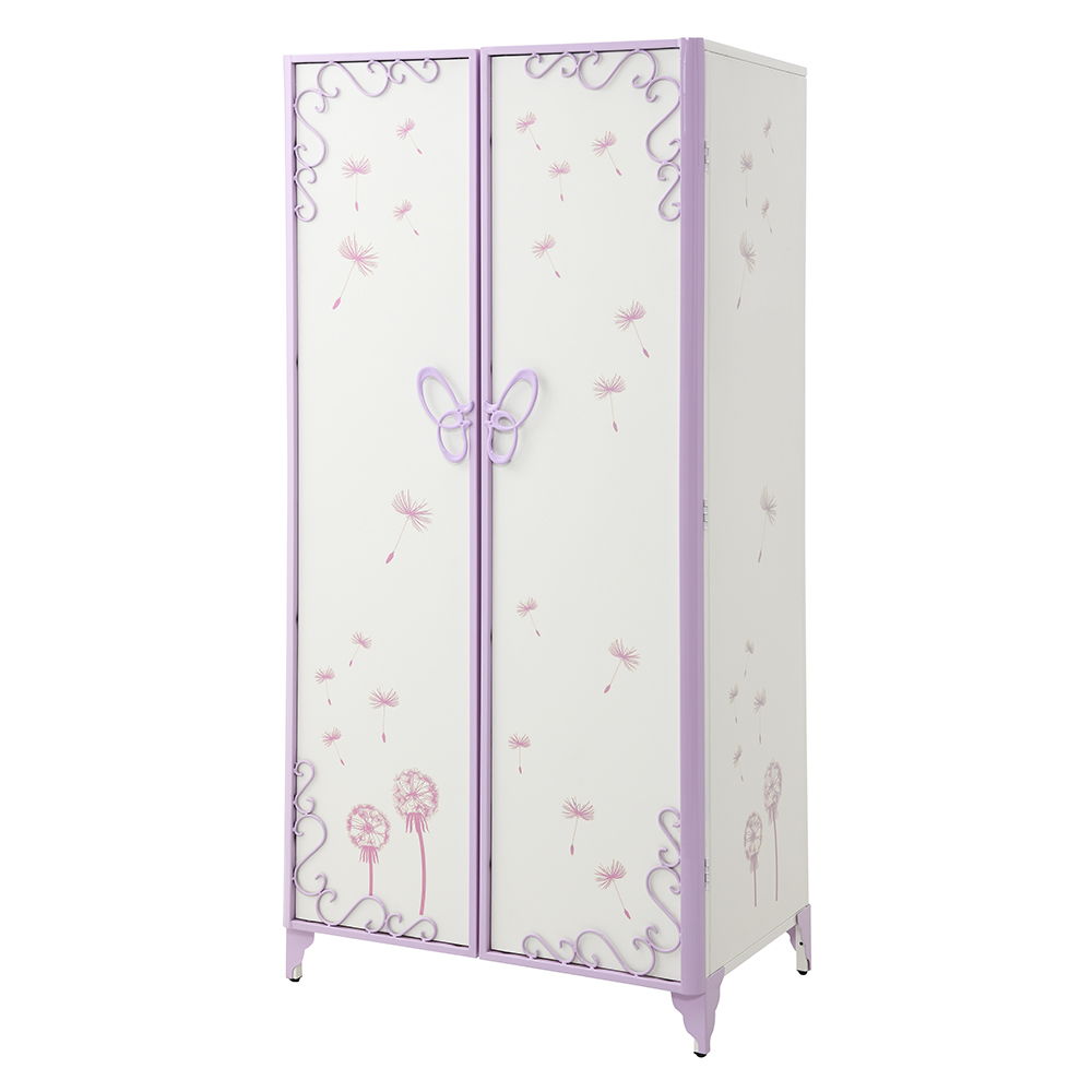 Priya II - Wardrobe - White & Light Synthetic Leather Rple, white, view 2