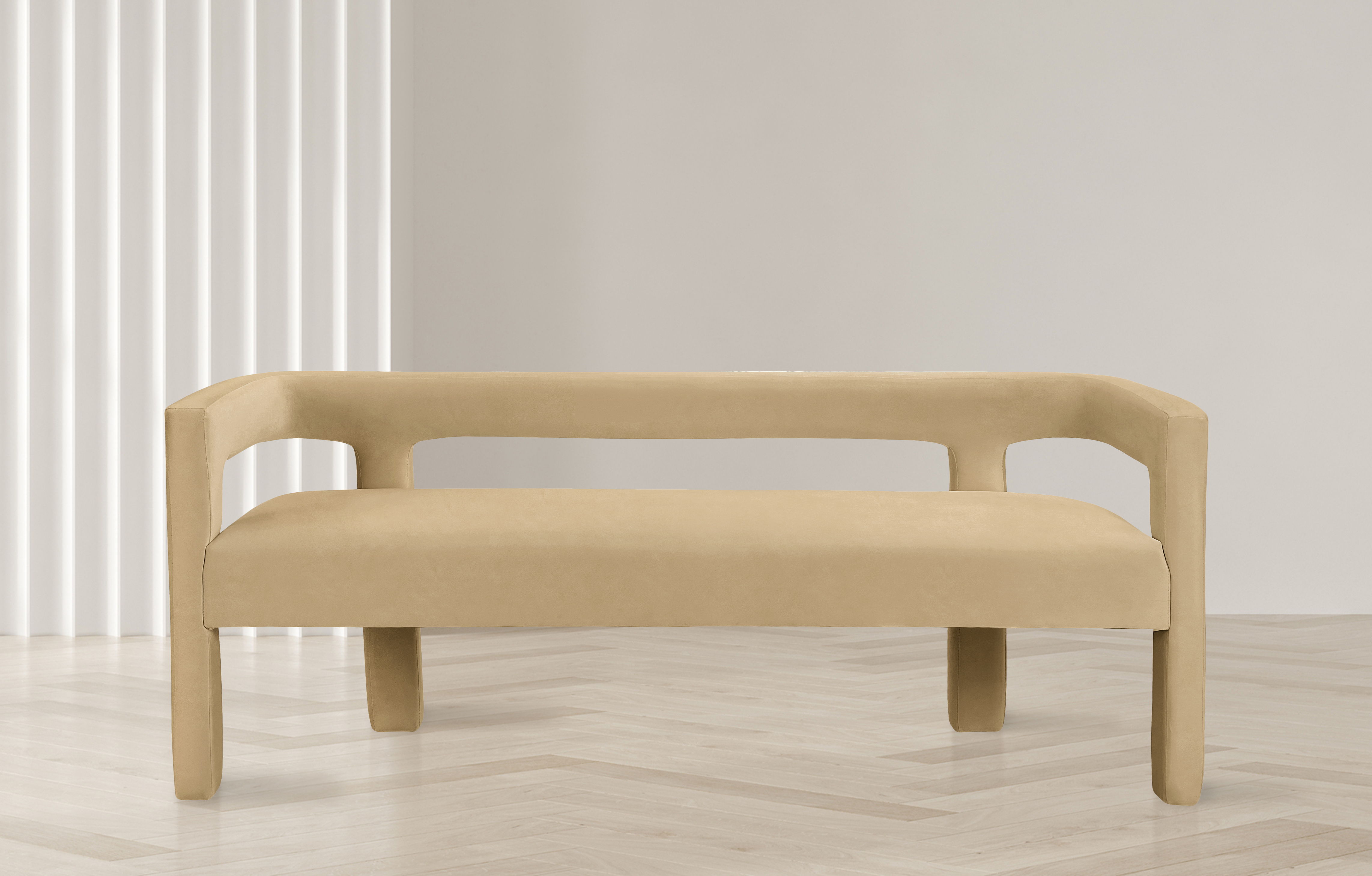 Athena - Velvet Bench - Camel