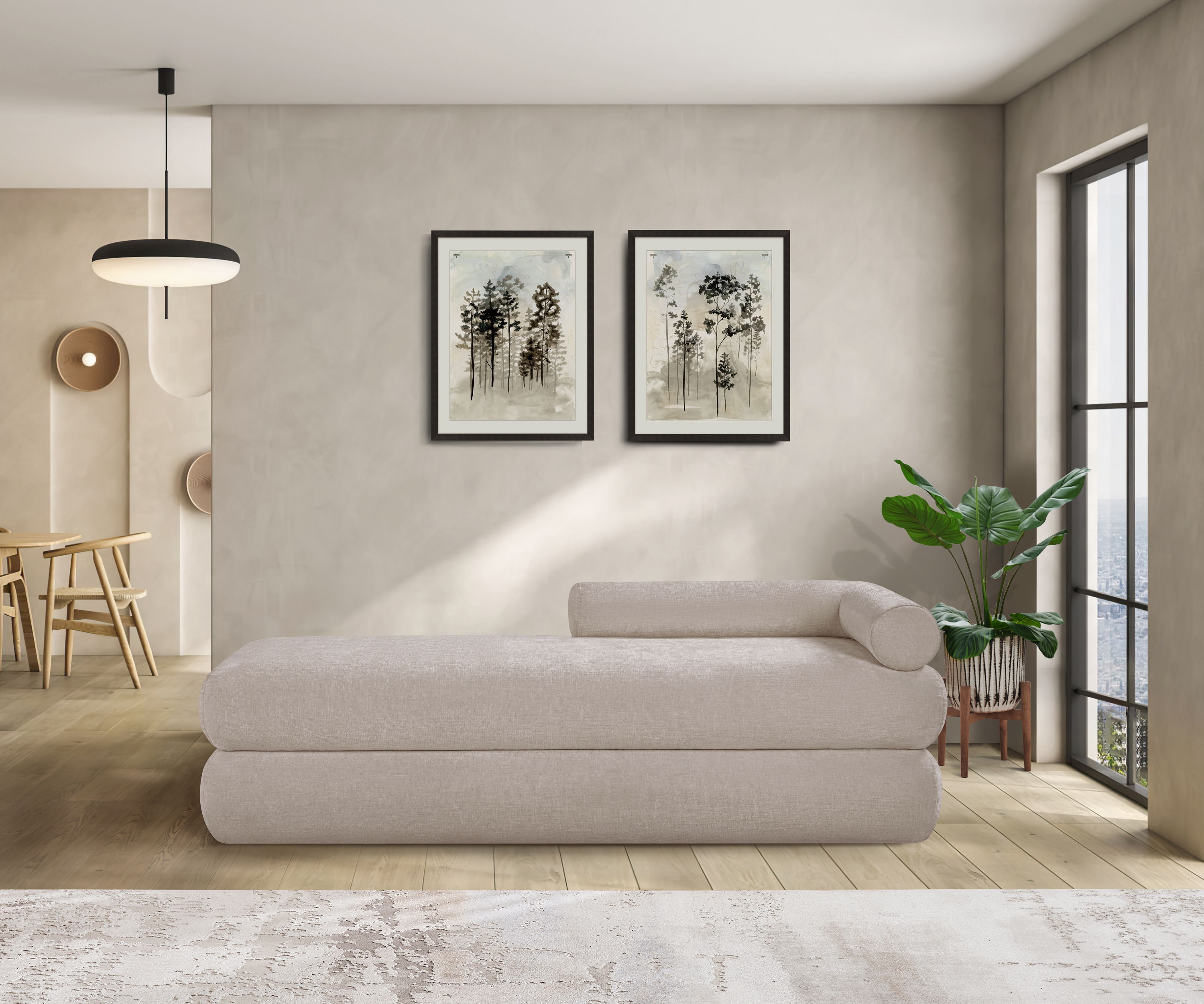 Kennedy - Chenille Bench - Beige