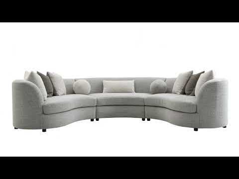 Ivria - Sectional Sofa With 9 Pillows - Gray Boucle, gray, view 7