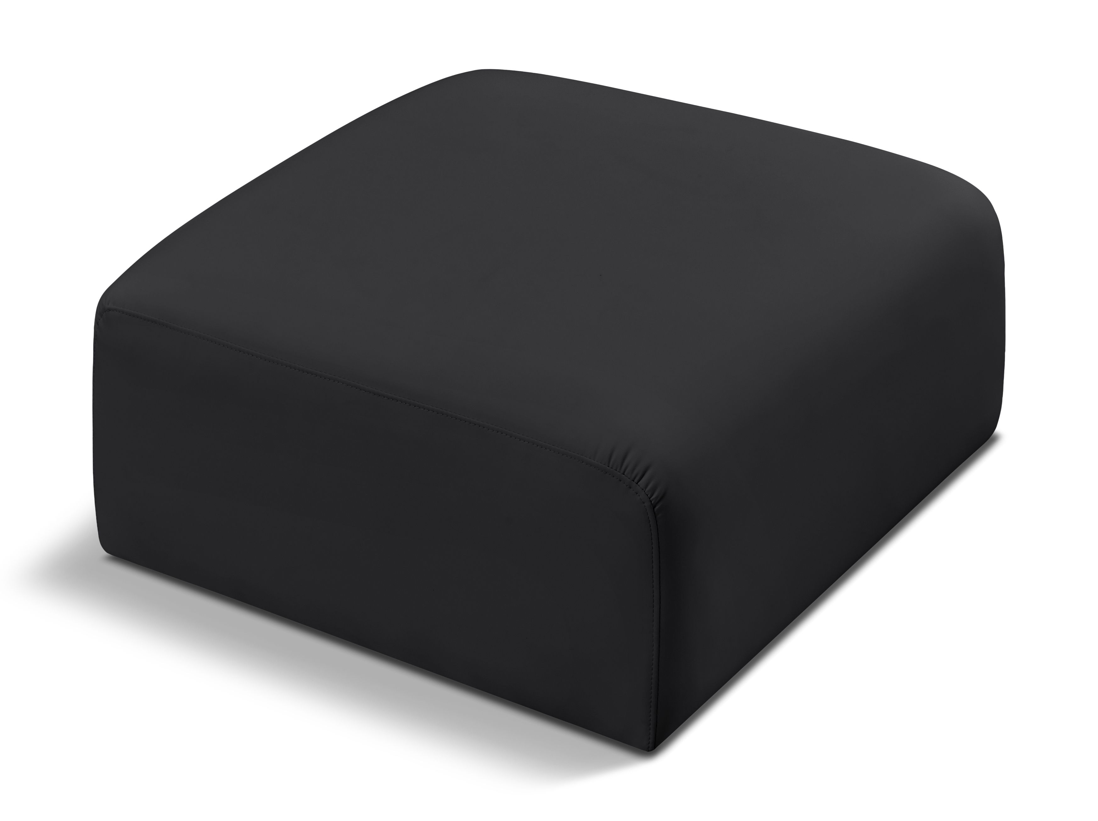 Arc - Faux Leather Ottoman - Black
