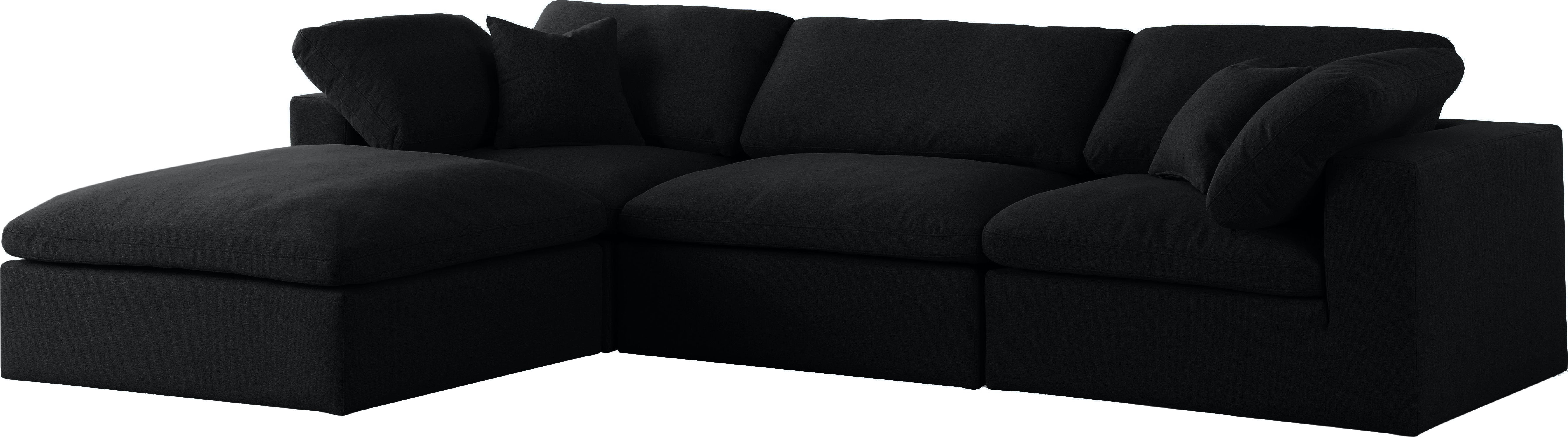Serene - 4 Piece Modular Sectional With Chaise - Black