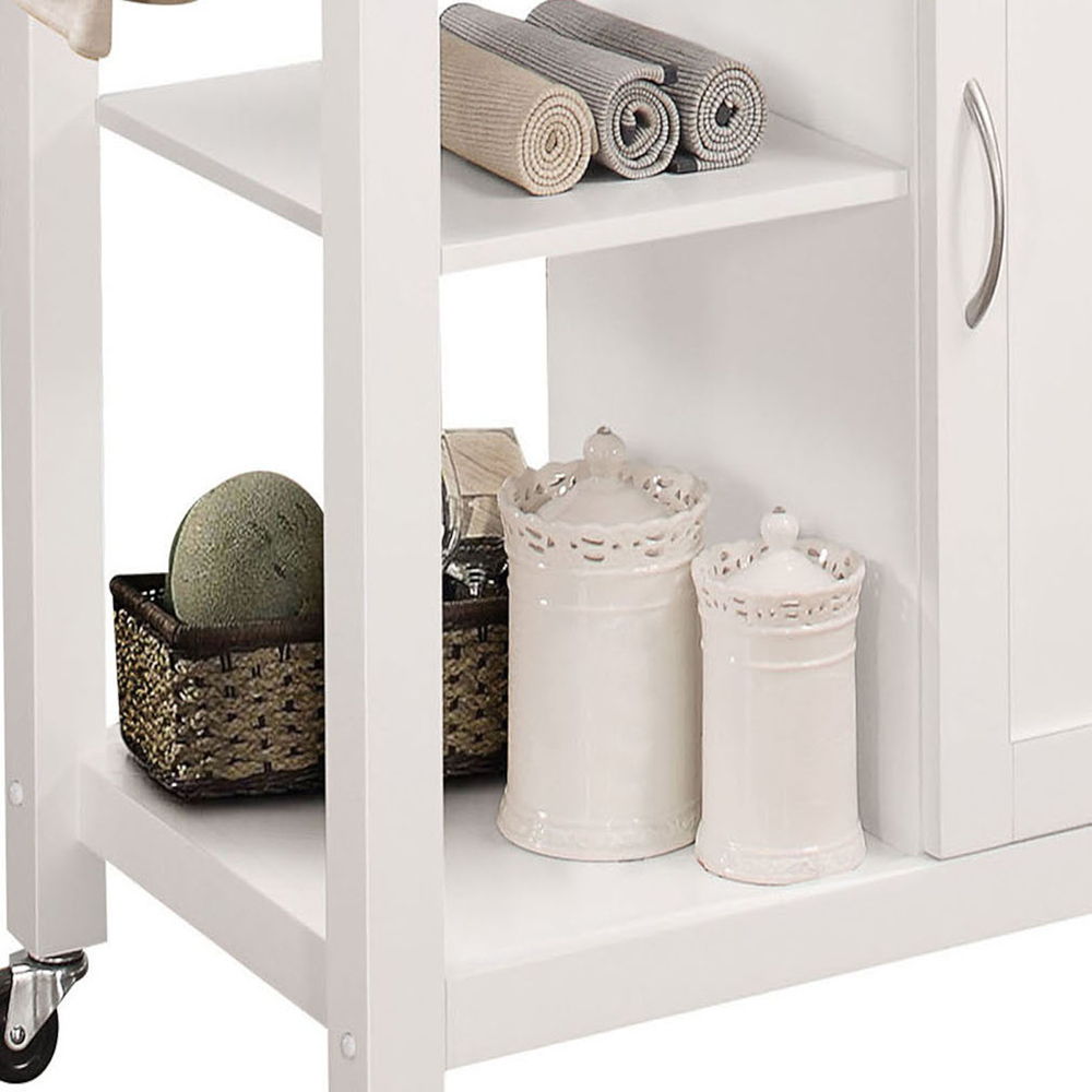 Ottawa - Kitchen Cart - Black Wooden Top & White, white, view 7