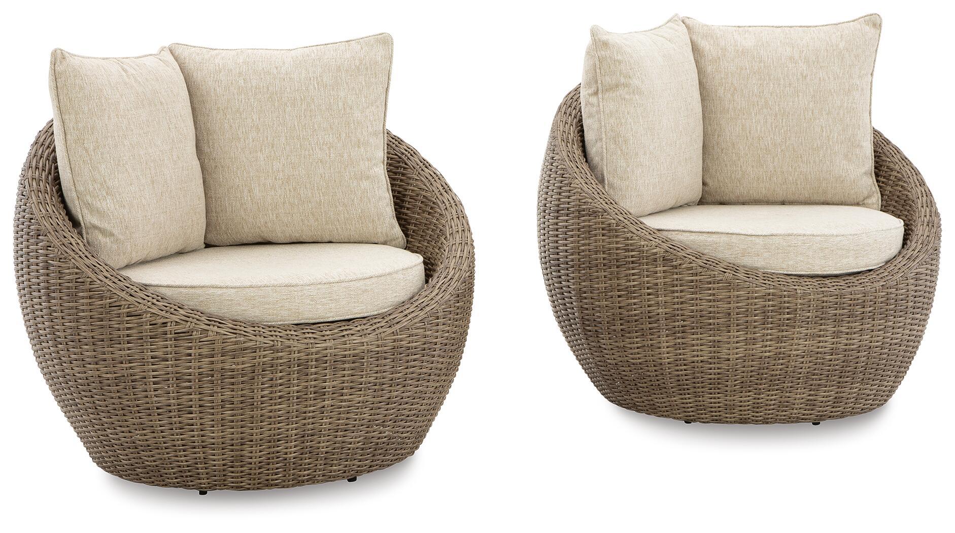 Danson - Swivel Lounge w/Cushion (Set of 2) - Beige, beige