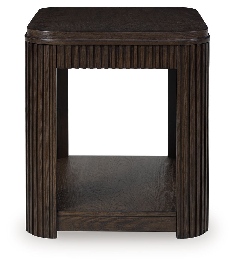 Carlibrie - Rectangular End Table - Warm Brown