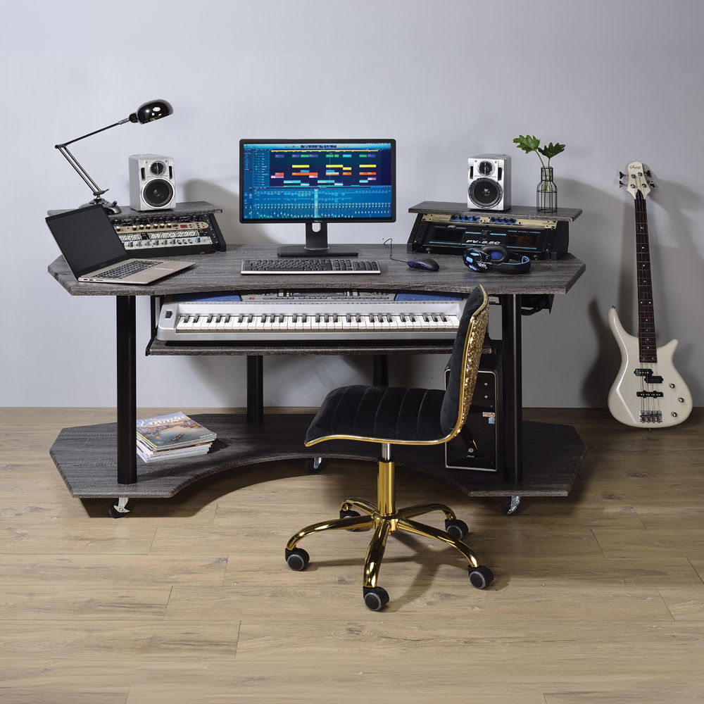 Eleazar - 71" Music Studio Desk - Black Oak, black