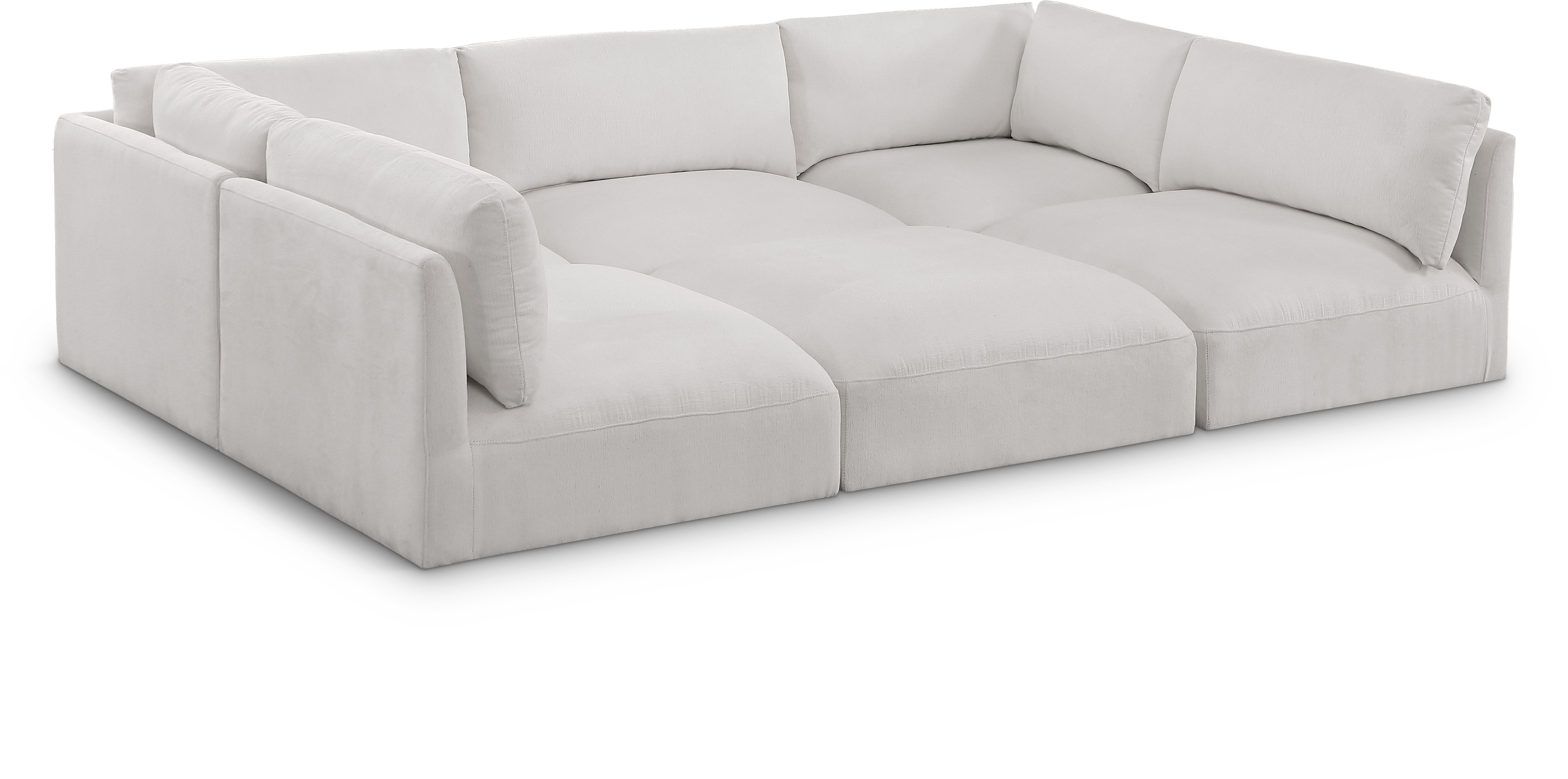 Ease - 6 Piece Modular Sectional - Cream