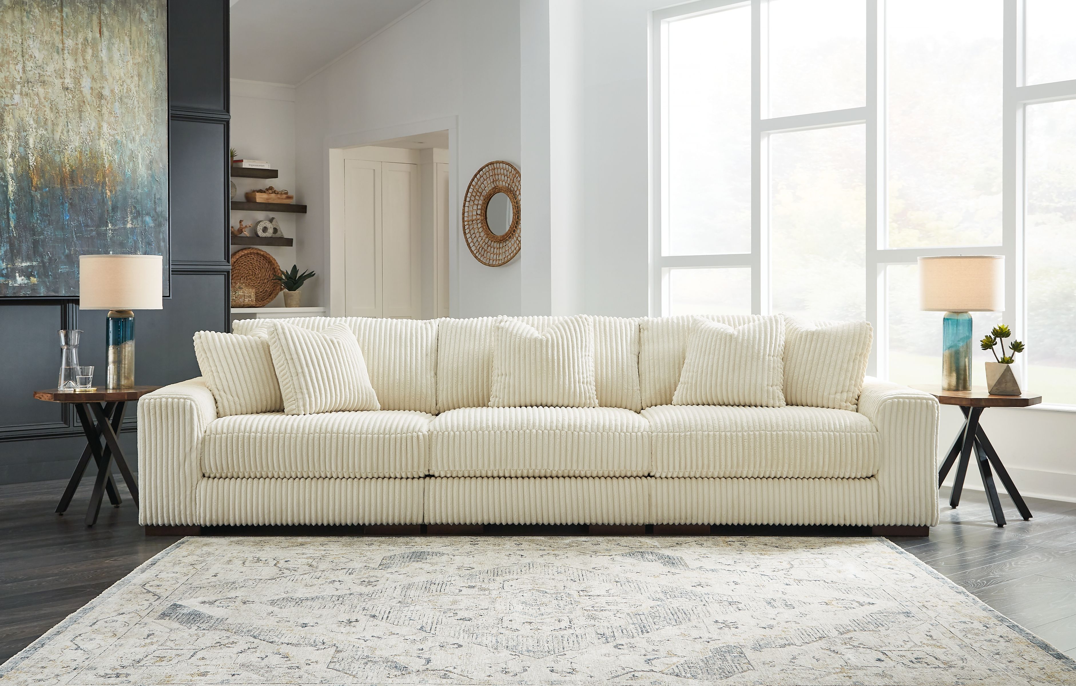 Ashley Furniture Lindyn - 3-Piece Sectional - Ivory - Image 4