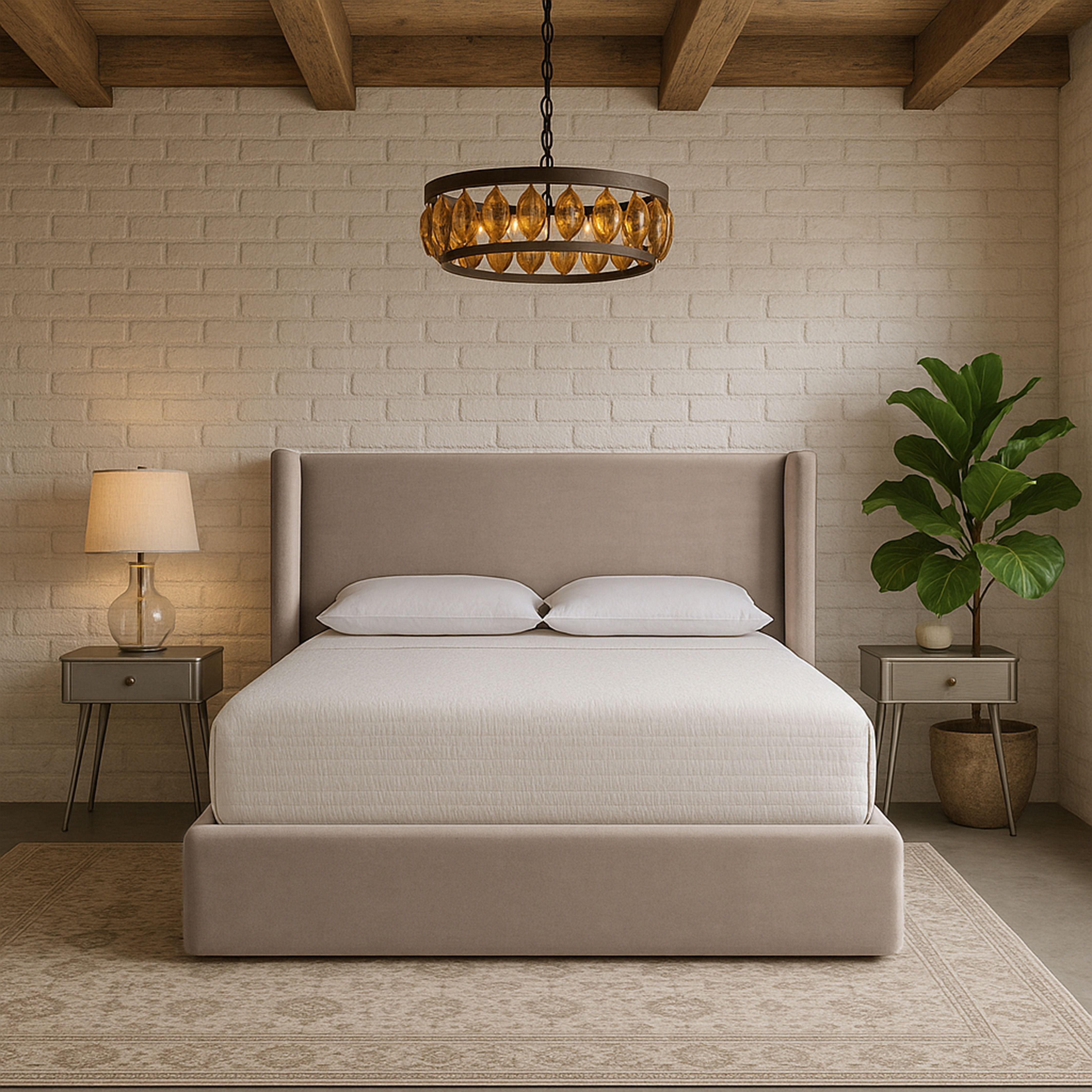 Kendall - Velvet Upholstered King Bed - Taupe