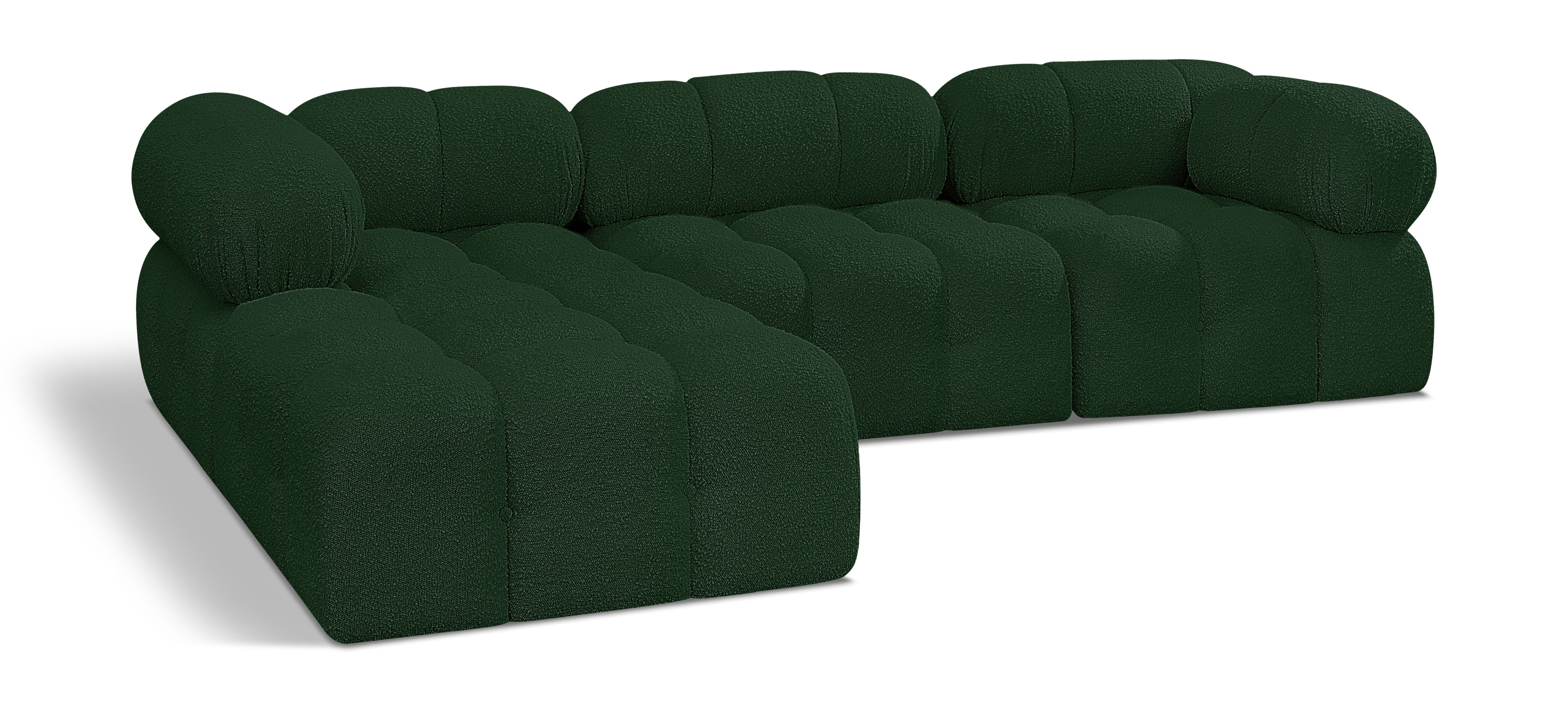 Ames - 4 Piece Fabric Modular Sectional - Green