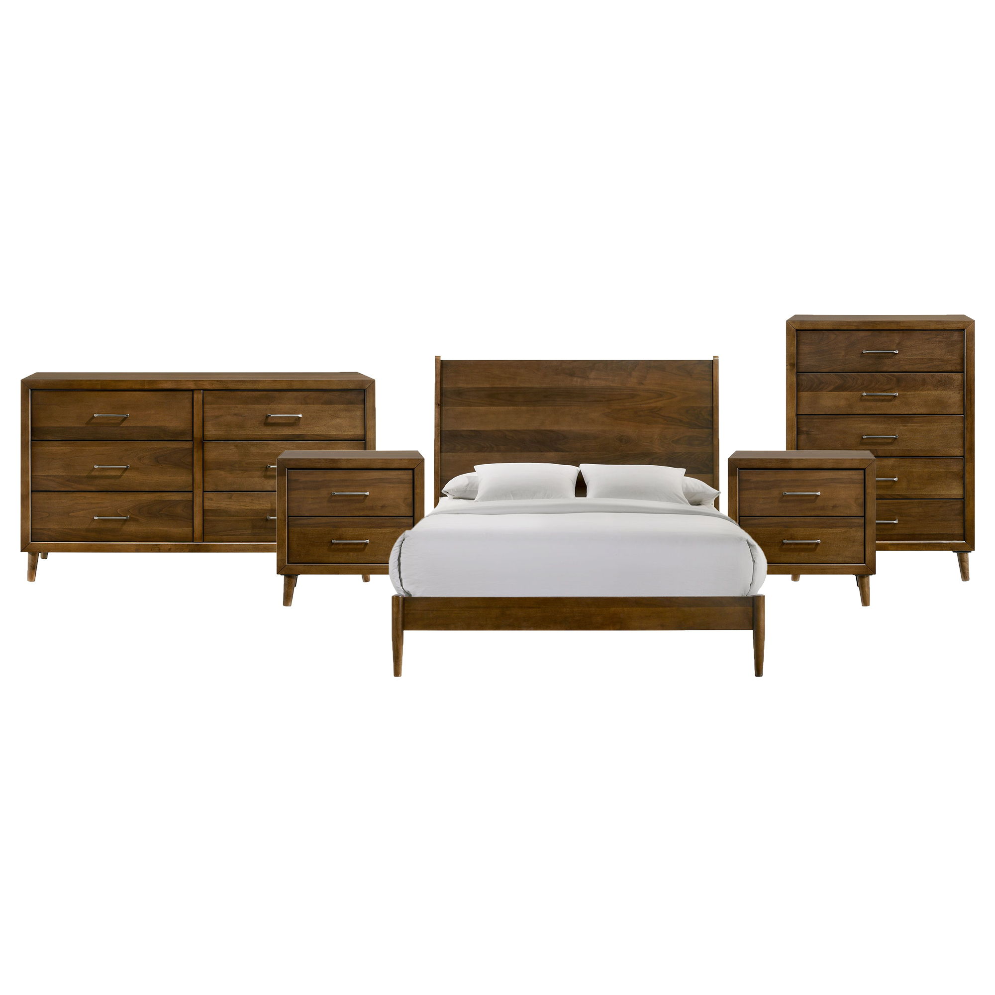 Queen · 5 Pc · Bedroom Set With 2 Nightstands, Dresser & Chest