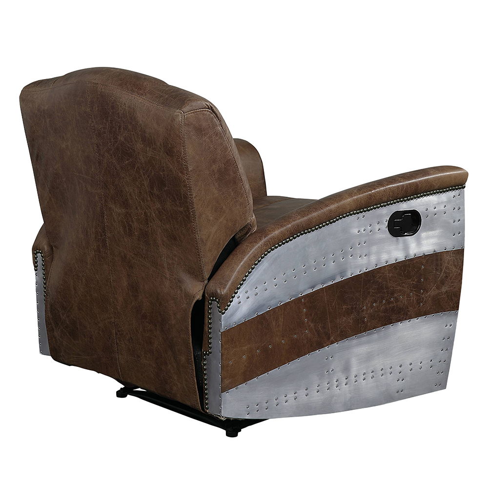 Brancaster - Power Motion Recliner - Retro Brown Top Grain Leather & Aluminum, light brown, view 5