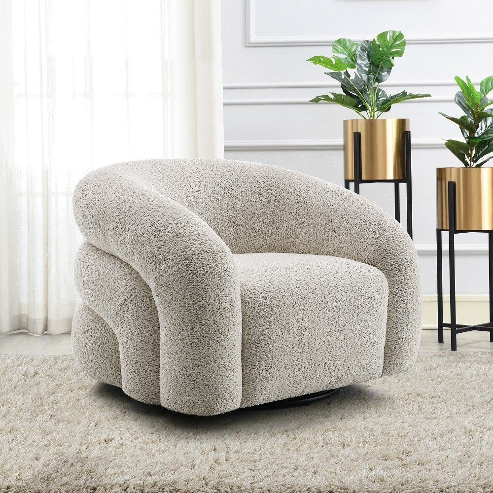 Irma - Chair With Swivel - Gray Boucle, gray